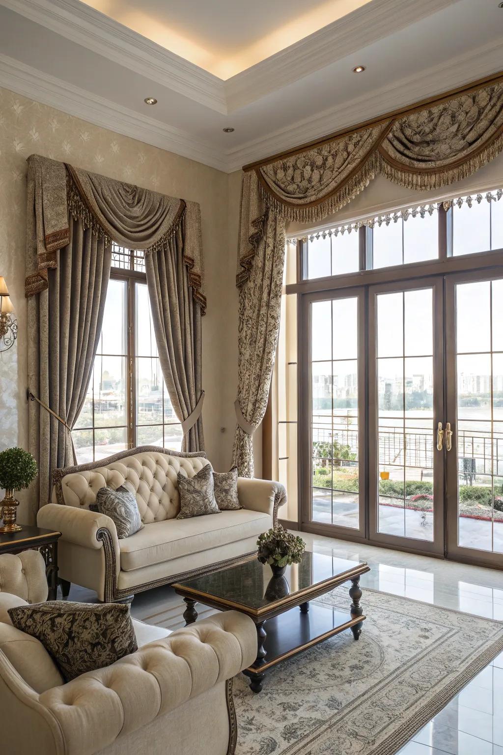 Top treatments add architectural detail.