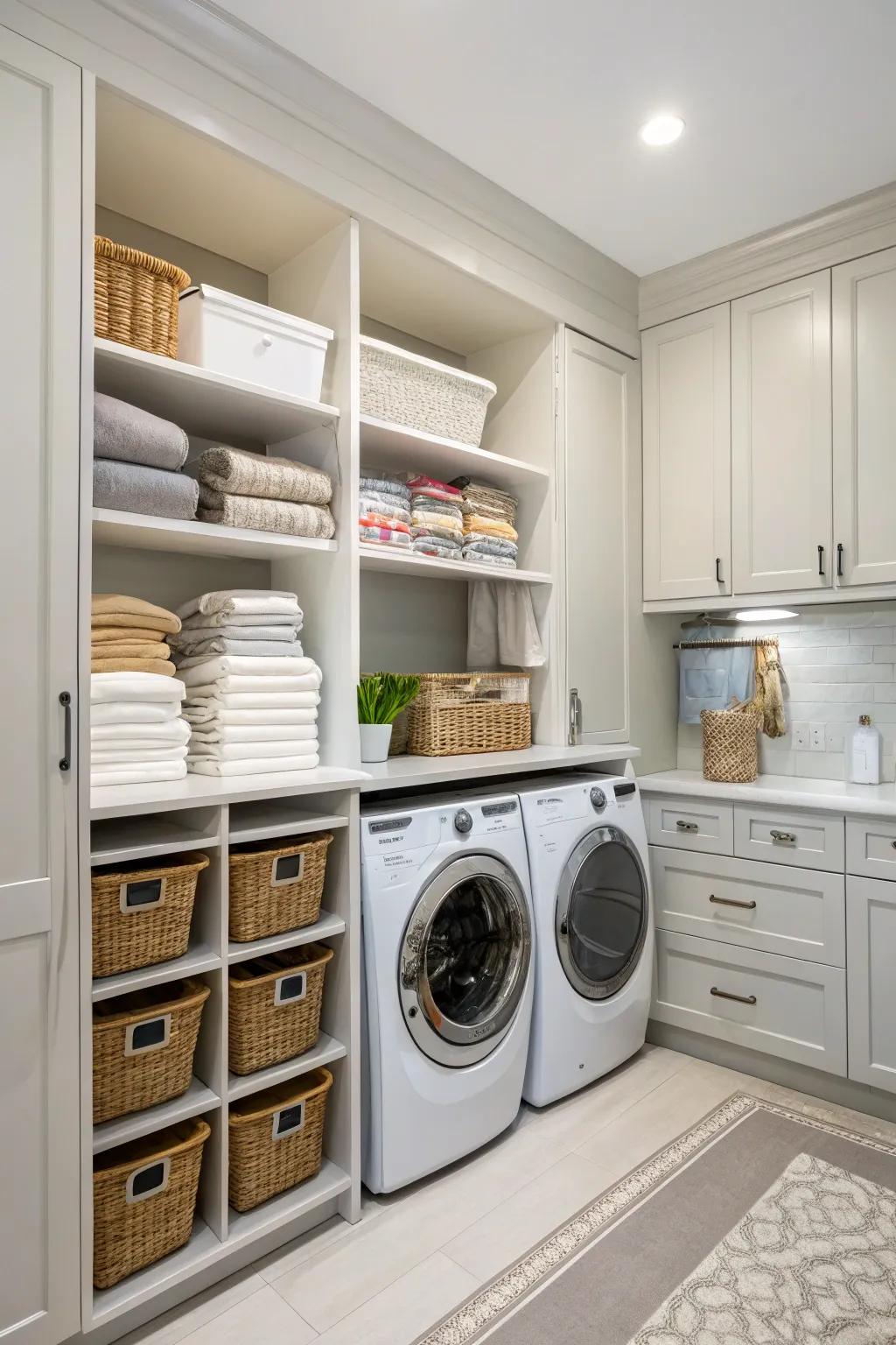 High units provide ample storage for rarely-used items.
