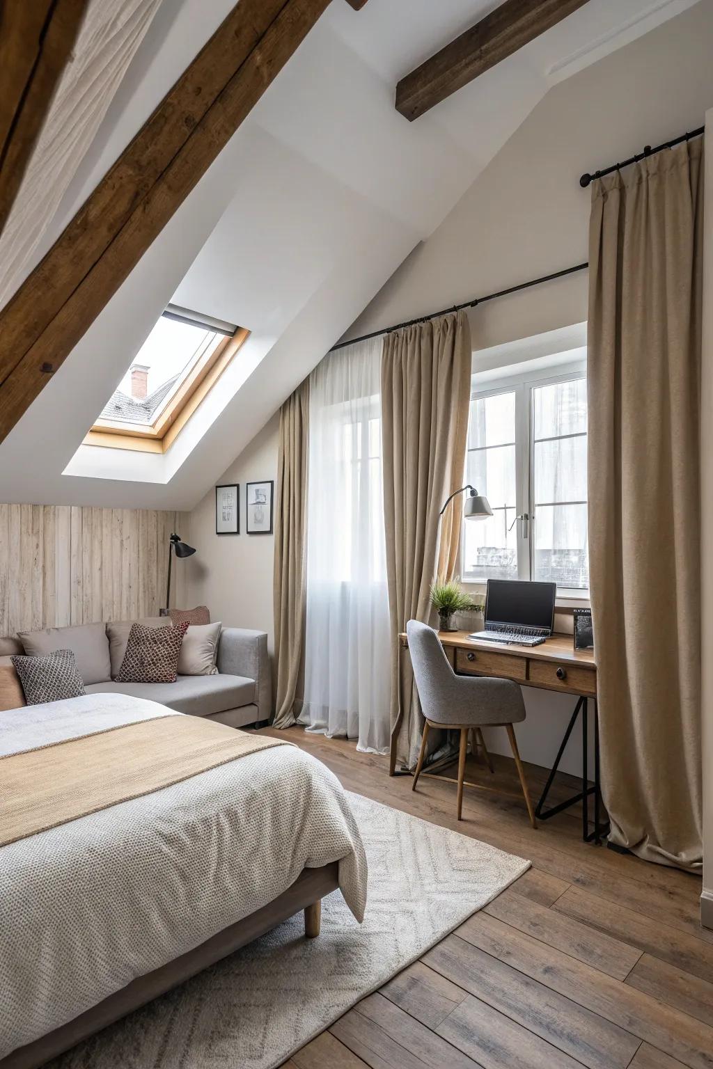 Delineate and distinguish areas with elegant curtains.