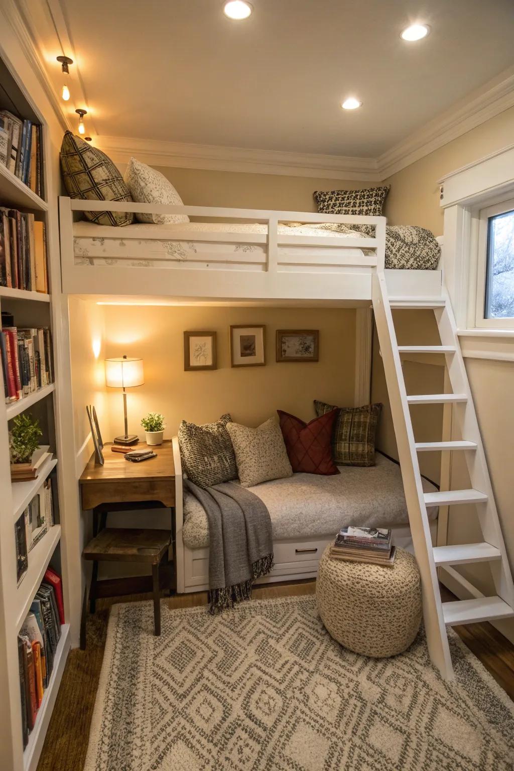 Loft beds free up valuable floor space.