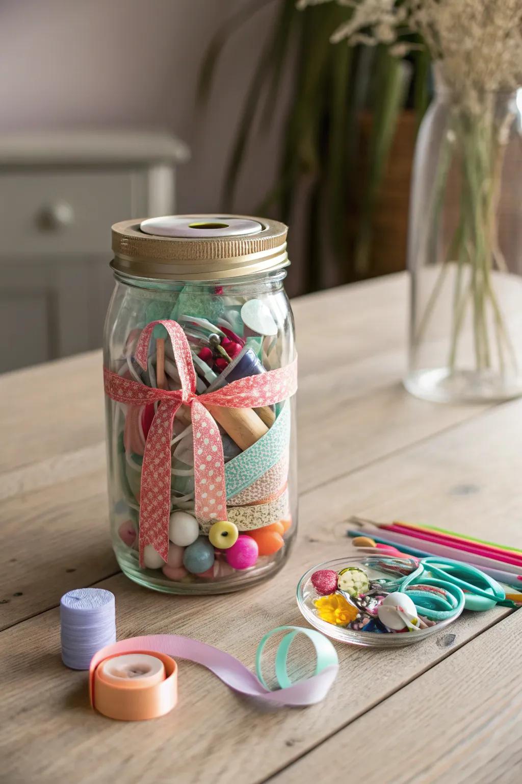 Unleash creativity through a Craft Set inside a Jar - the flawless present for the crafty soul.
