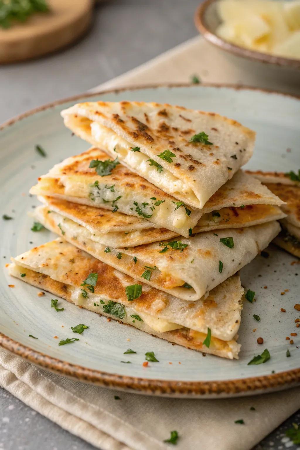 Mini quesadillas: bite-sized, cheesy joys.