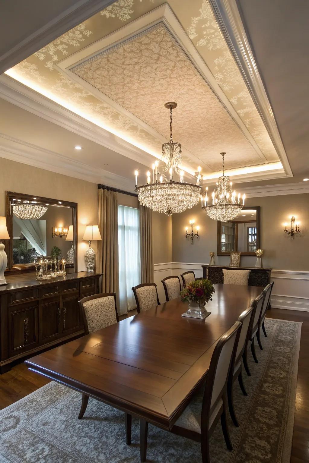 Tiered ceilings imbue sophistication and elevation.