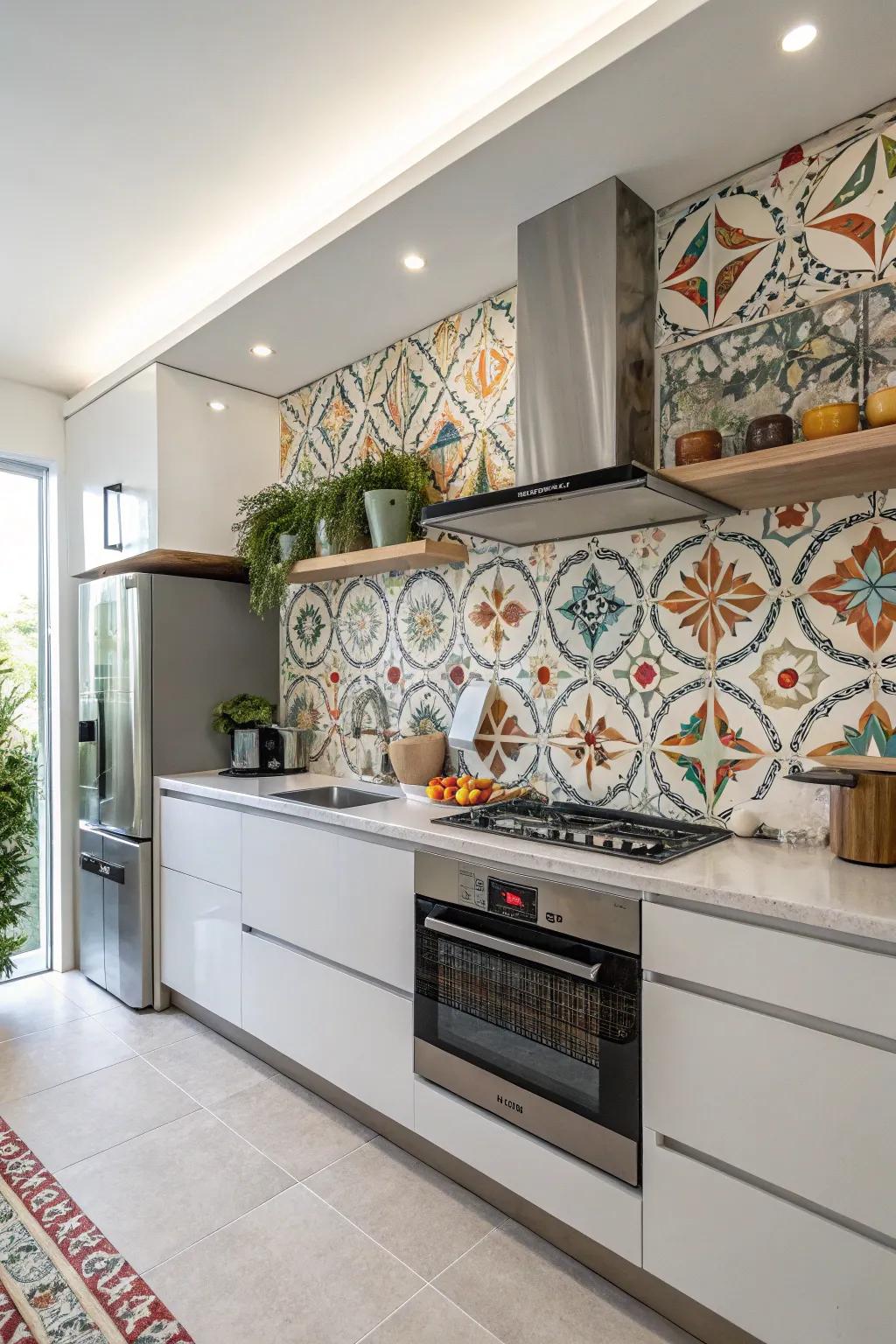 Themed tiles add spirited sophistication.