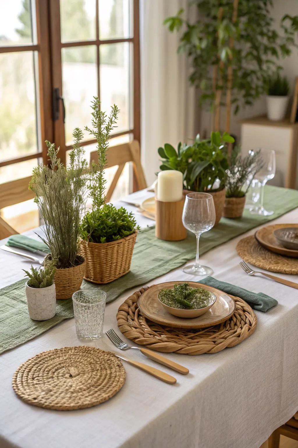 Green-conscious table coverings present chic style whilst maintaining sustainability.
