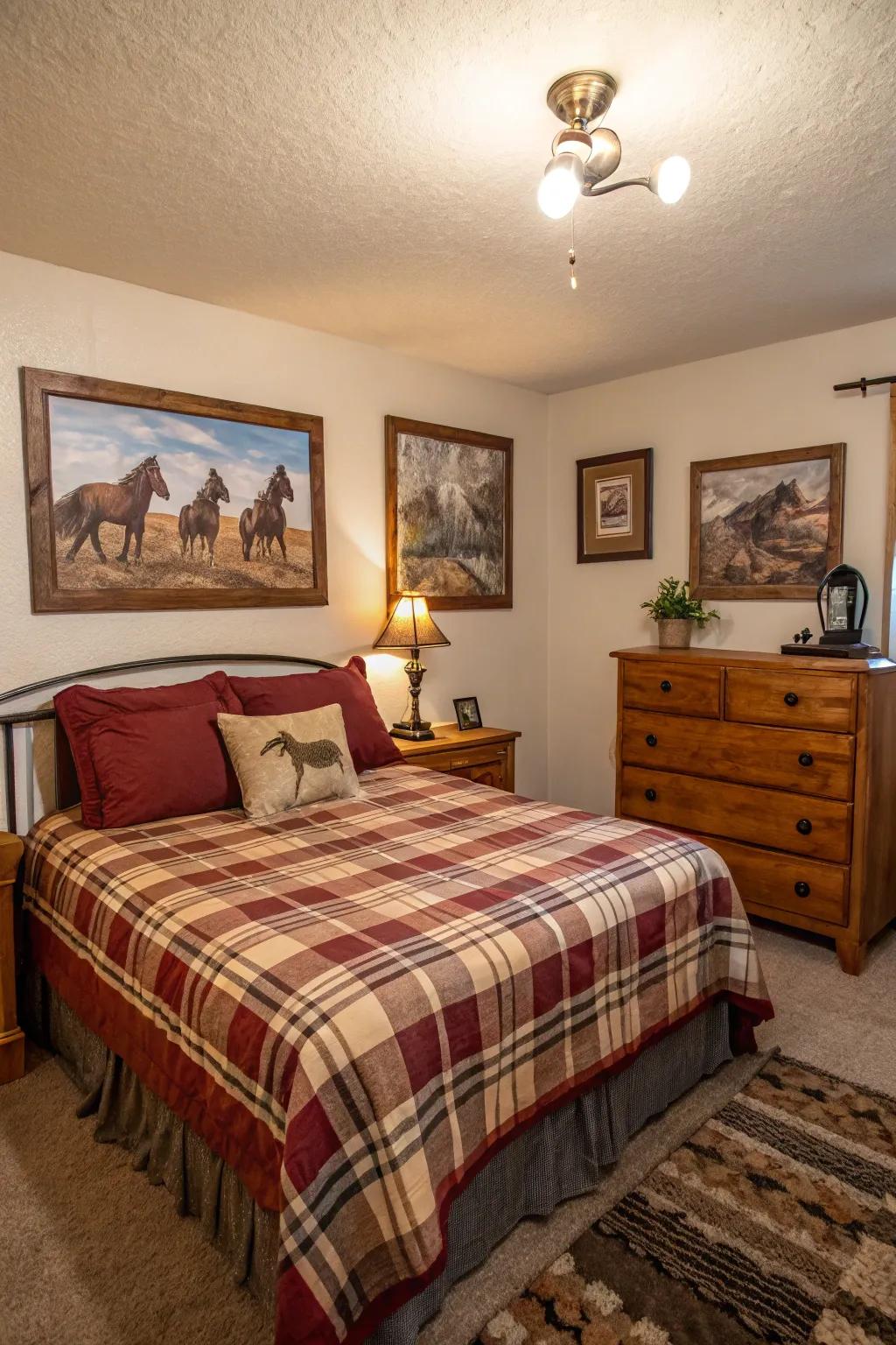 Western art incorporates depth and storytelling to the personal space.