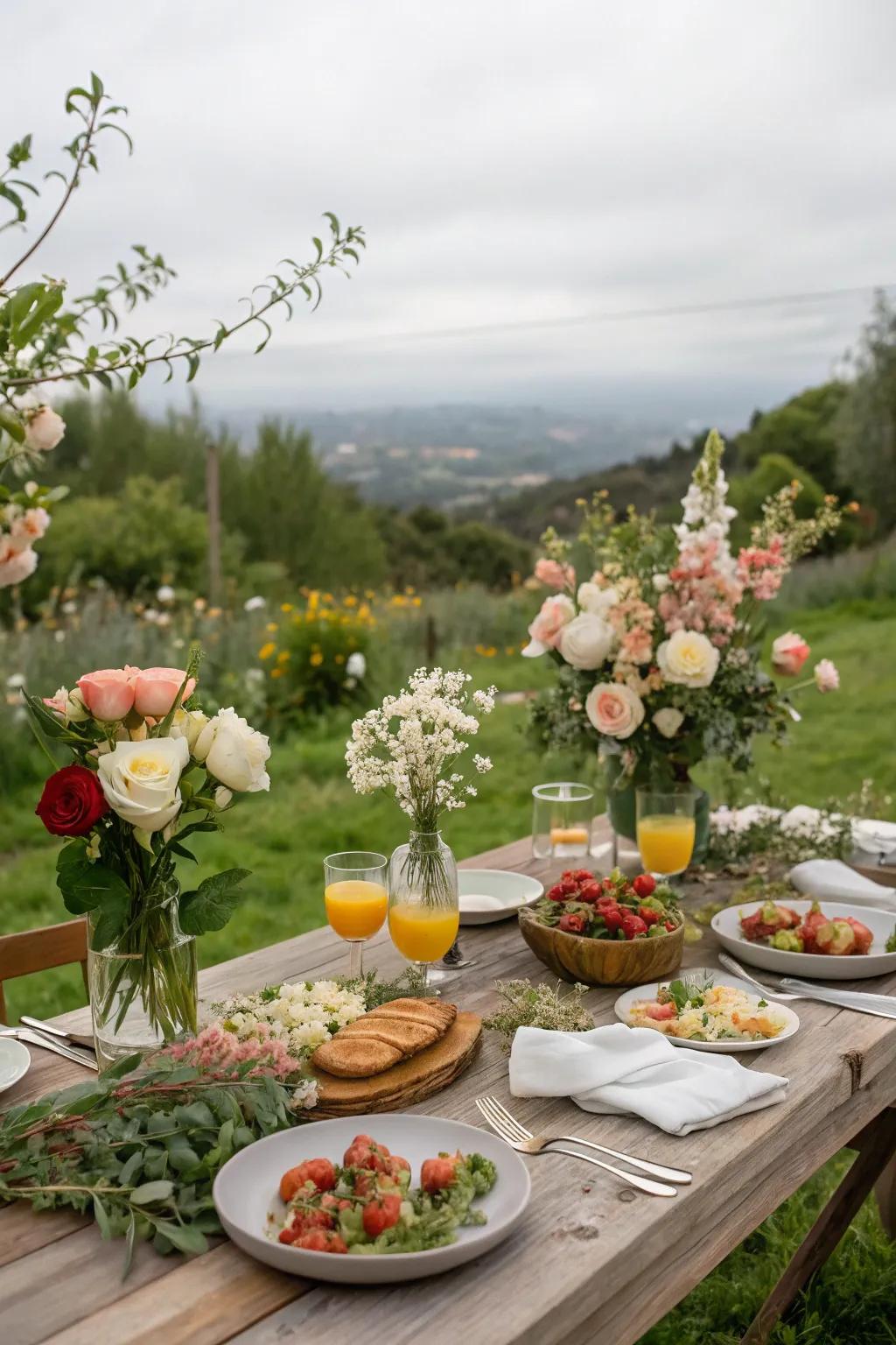 An outdoor setting enriches the brunch experience.