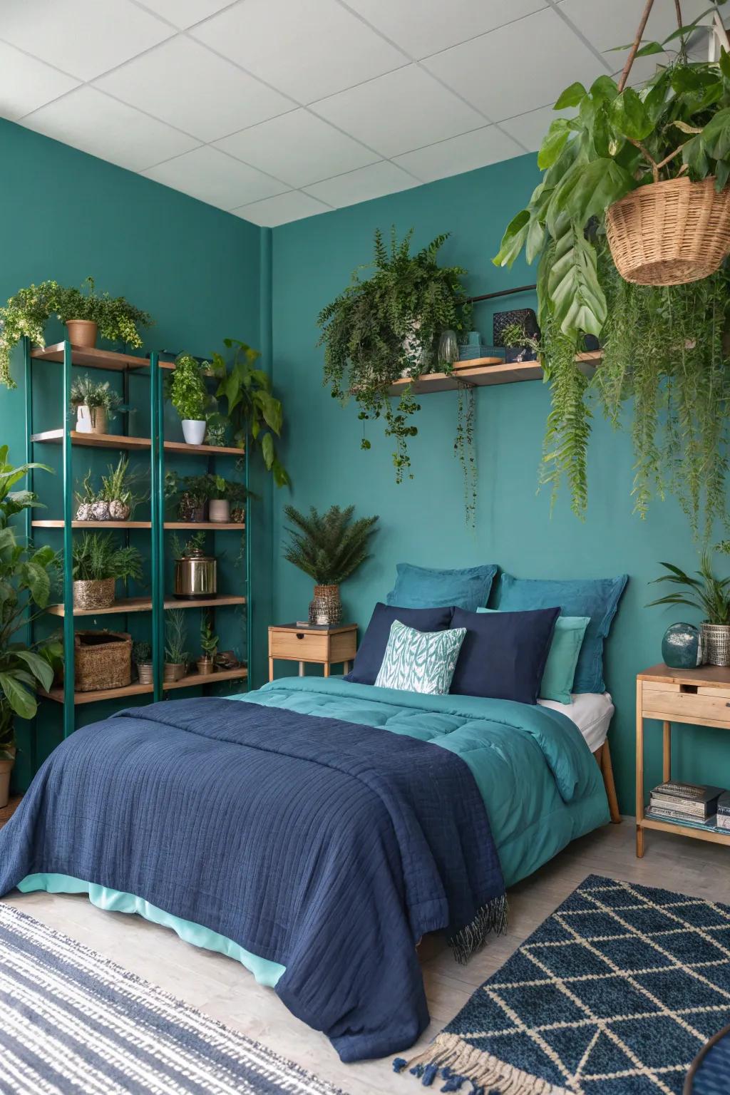 Greenery introduces a revitalizing harmony to bold color schemes.