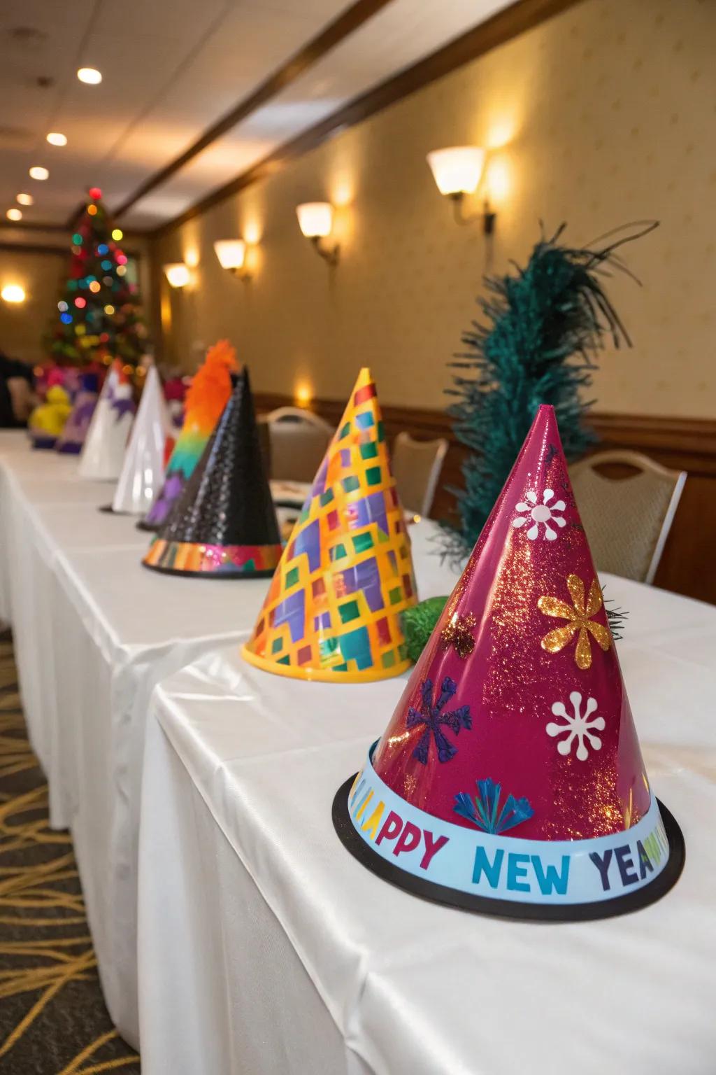Thematic gathering bonnets contribute a playful touch to the celebration.