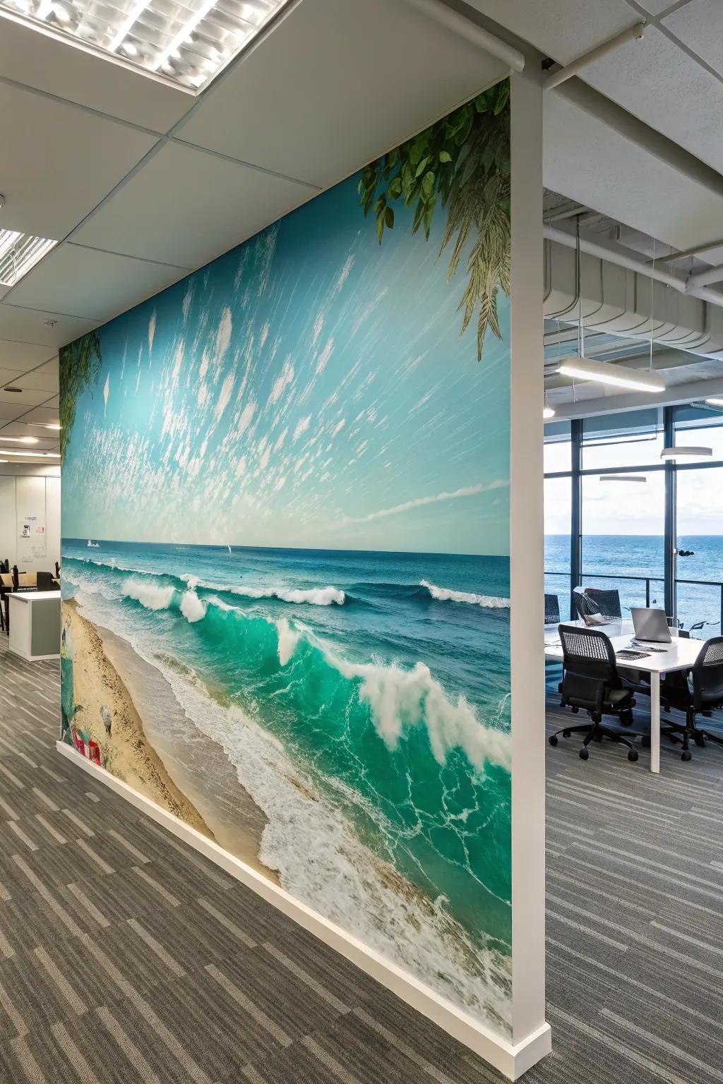 Encourage workplace tranquility with designs inspired by the ocean.