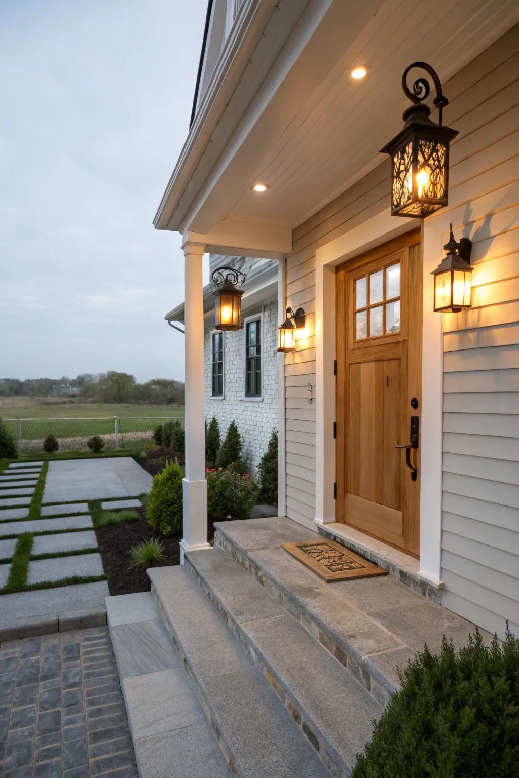 Scalloped fixtures engender a bold declaration on every veranda.