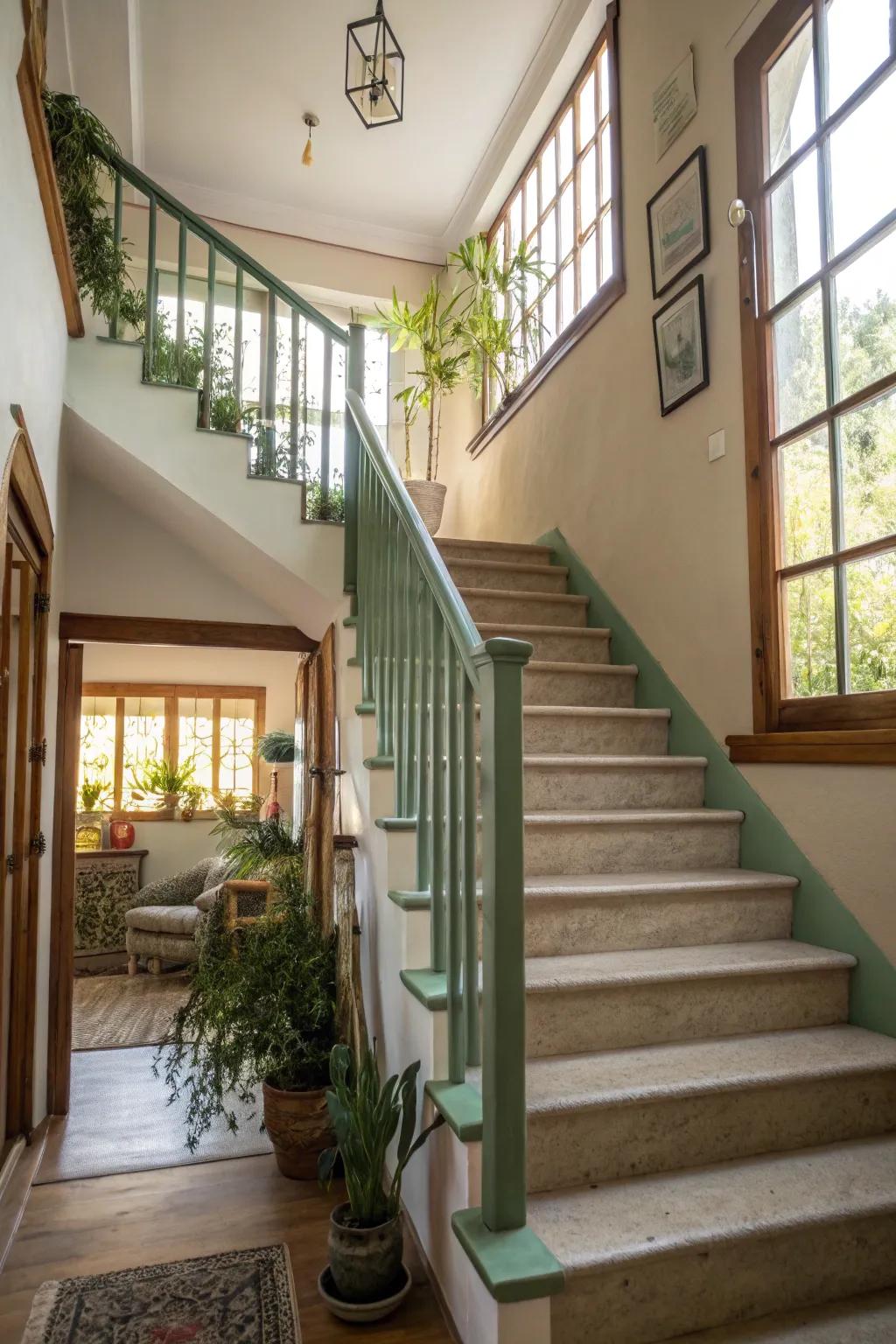 Soft green introduces tranquility and a touch of nature.