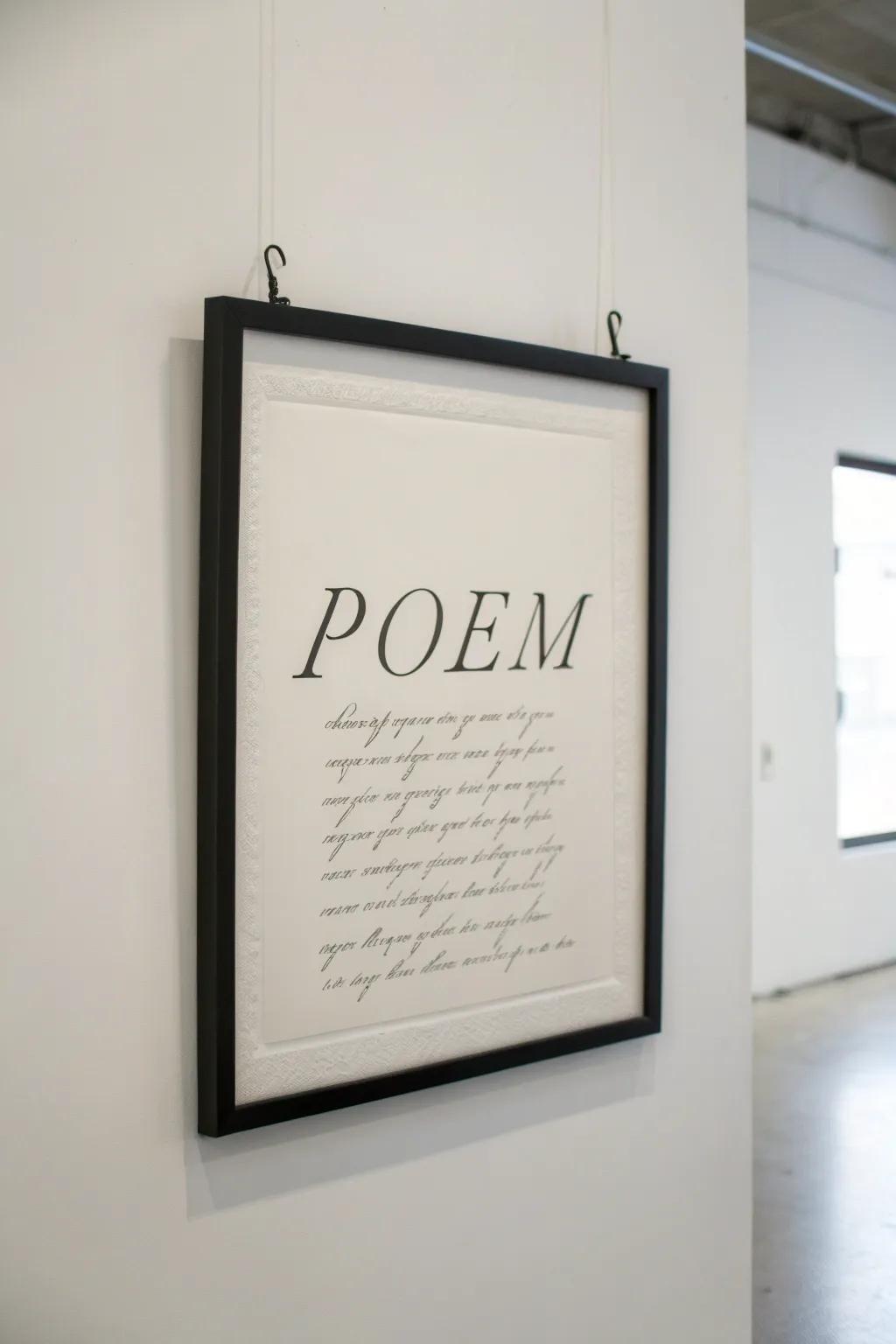 Minimalist compositions empower the poem's verses to articulate for themselves.