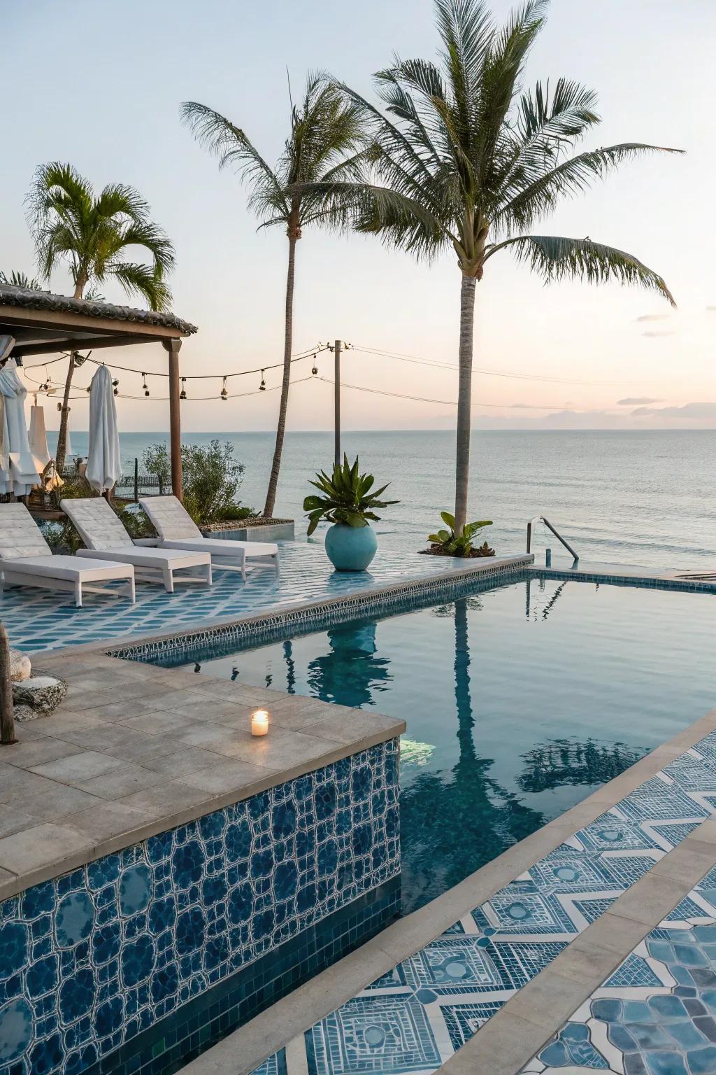 Sea blues for a serene, calming effect.