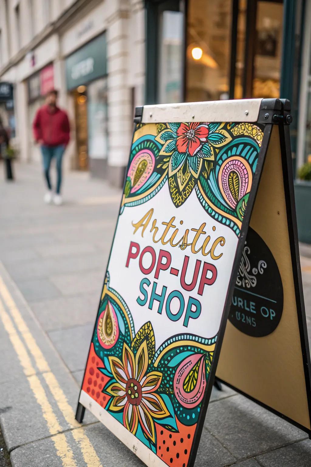 Artistic sign featuring creative layouts that captivate and inspire.