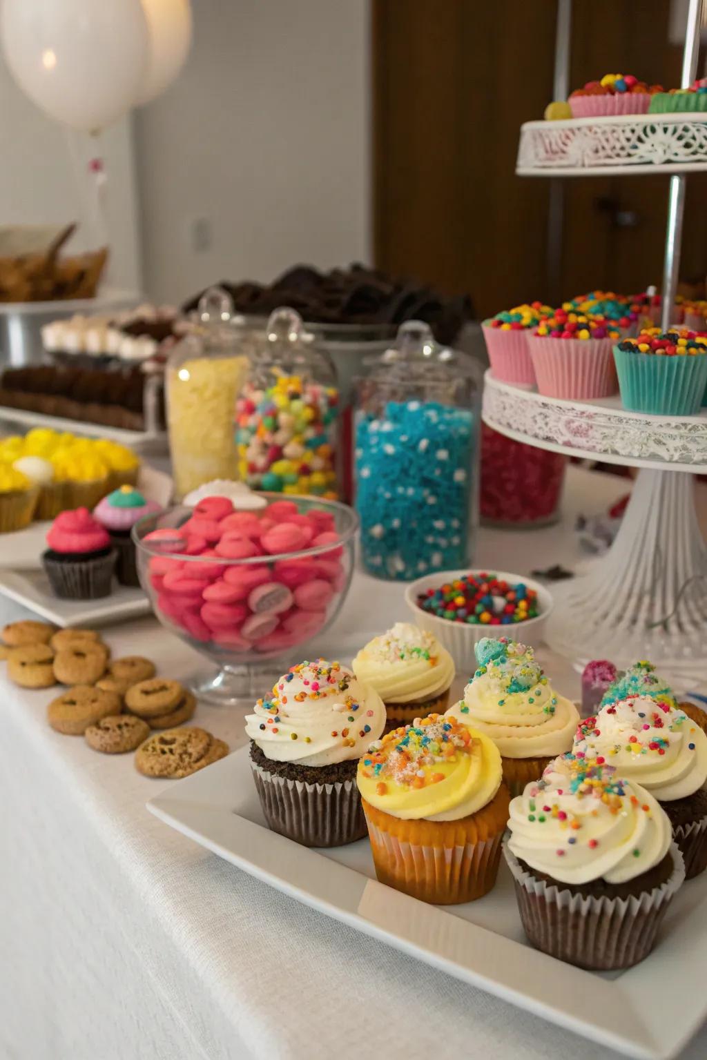 A stimulating and participatory dessert decoration point.