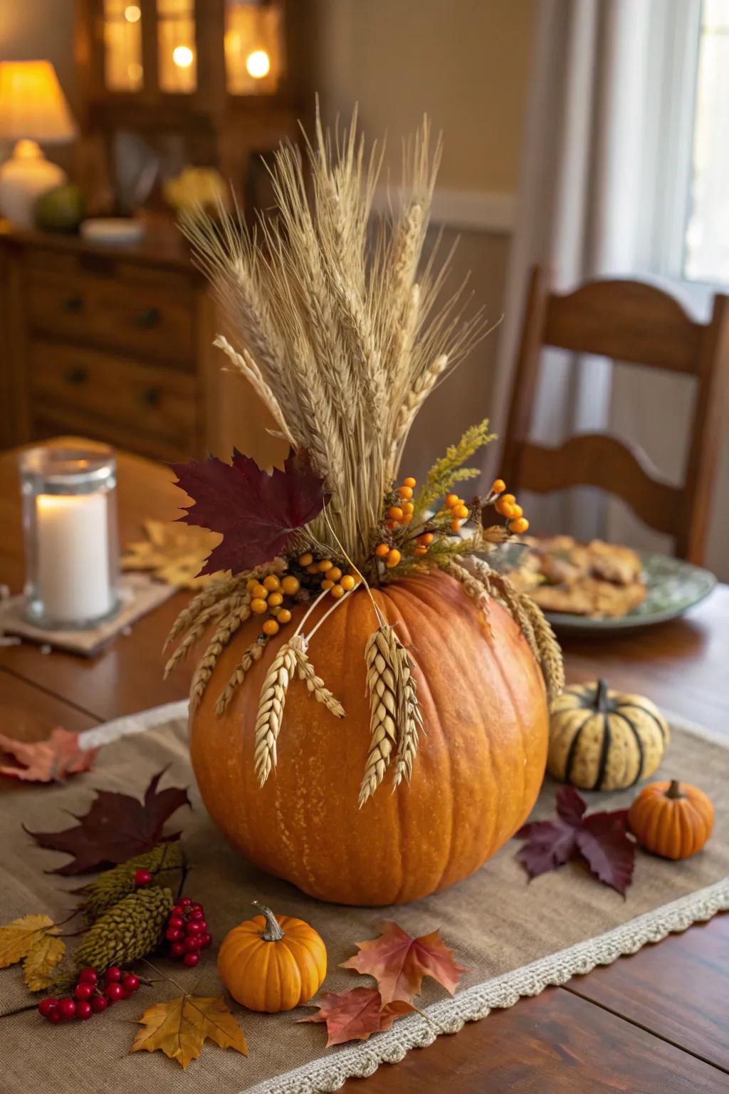 Embrace autumn's abundance with harvest-themed pumpkins.