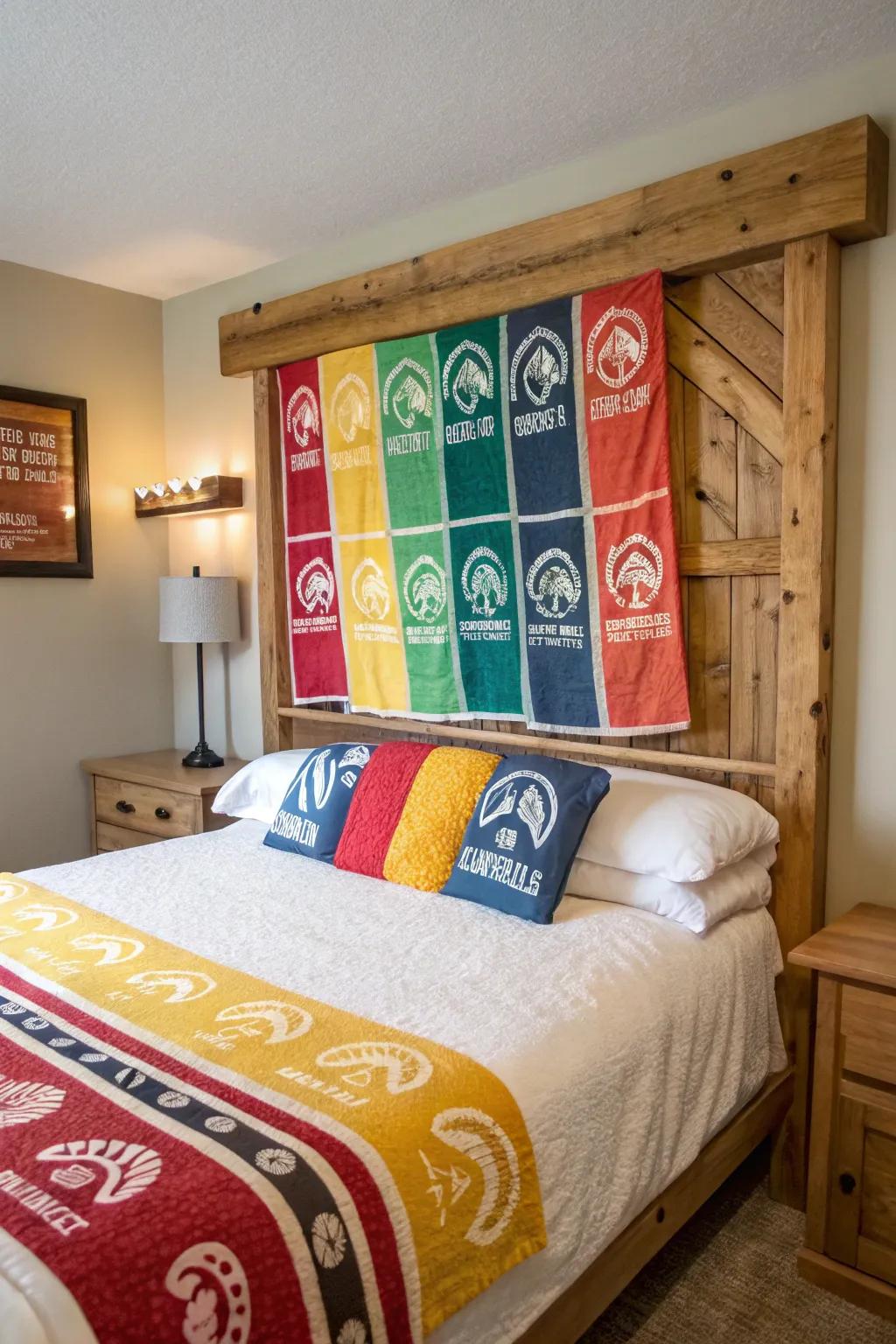 Fashion a singular headboard through celebration cloths.