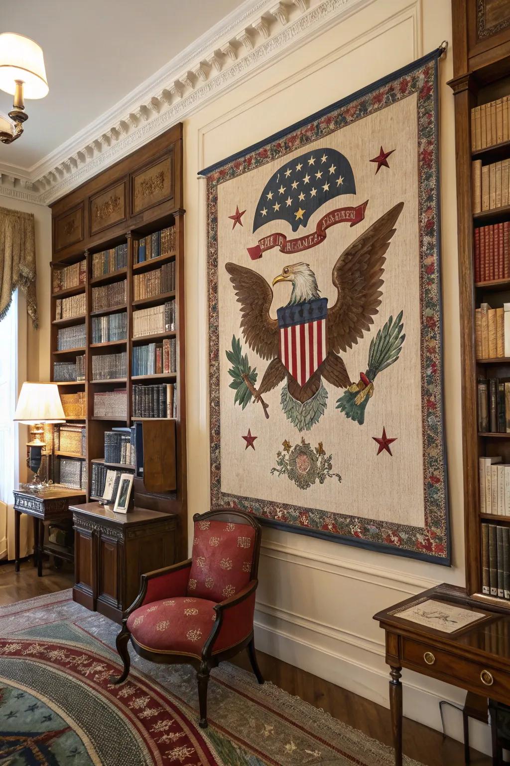 American falcon motif for a strong statement.