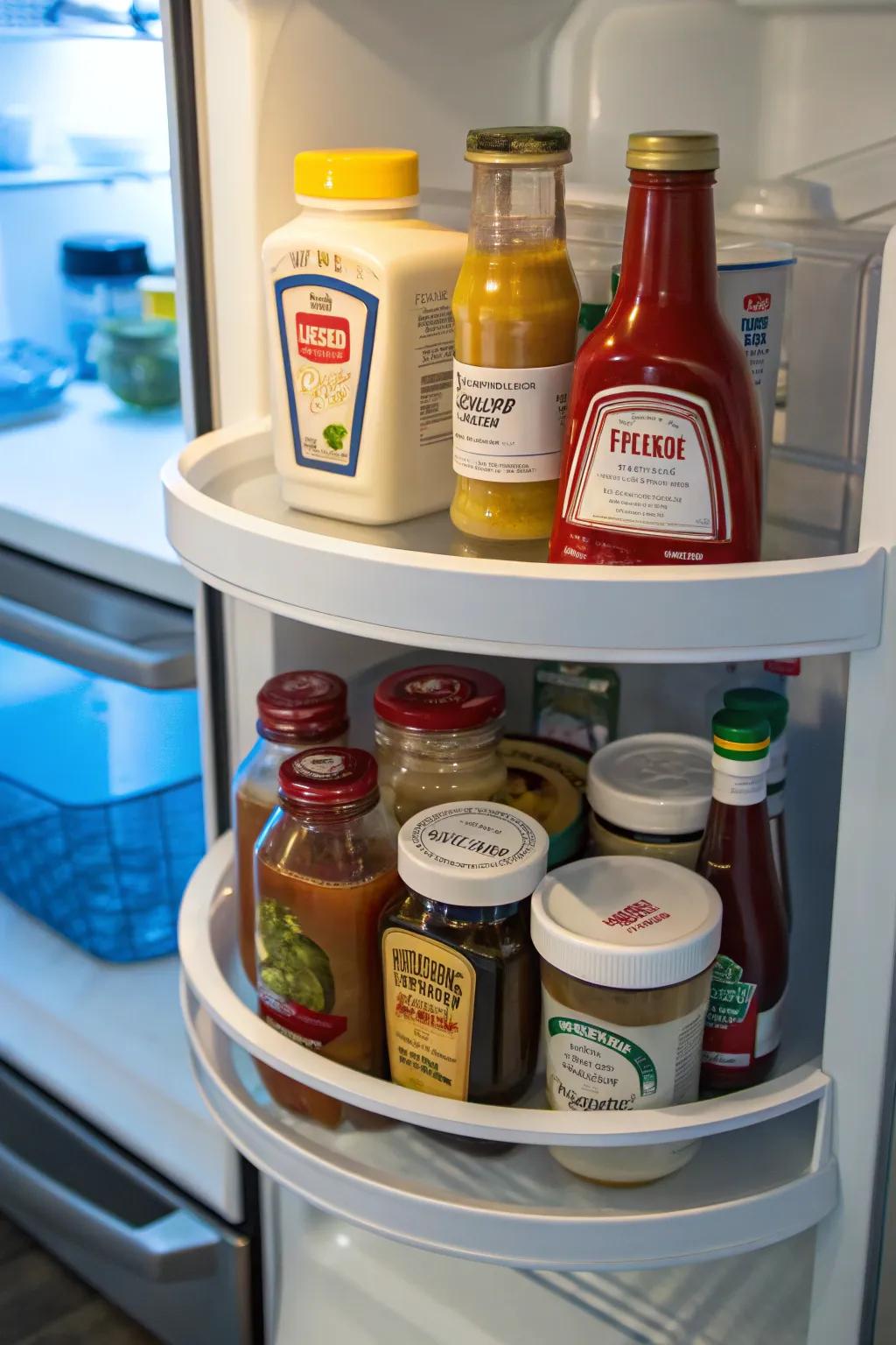 A Rotating Tray makes accessing small items easy.