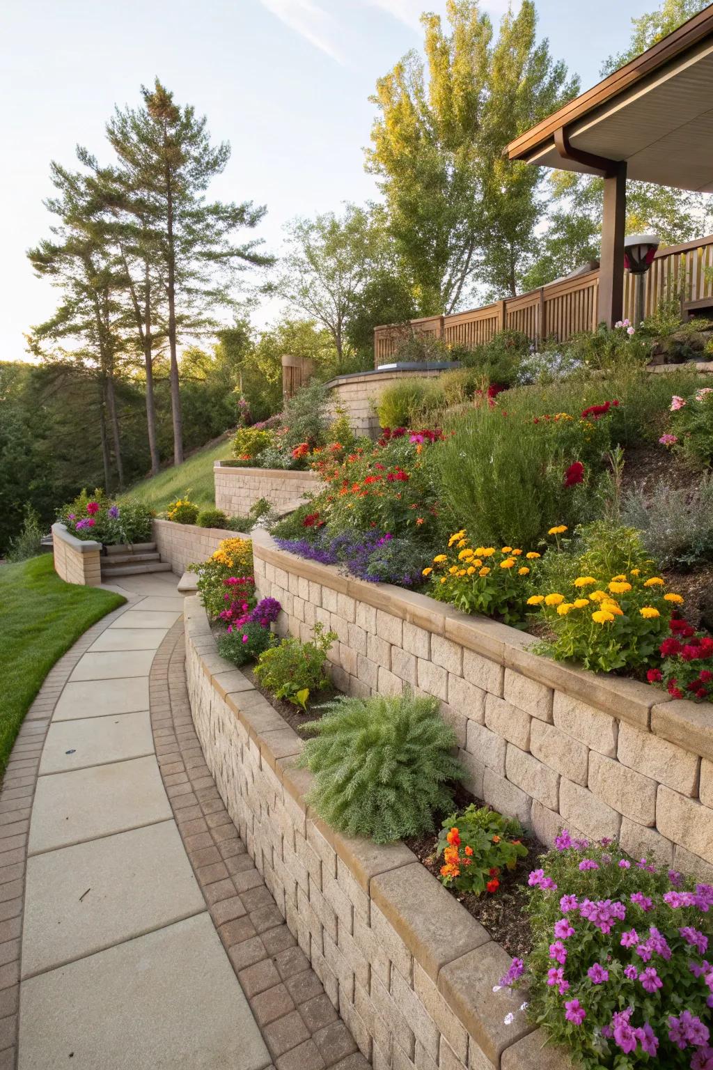 With built-in vegetation, planter walls elevate gardens to new heights.
