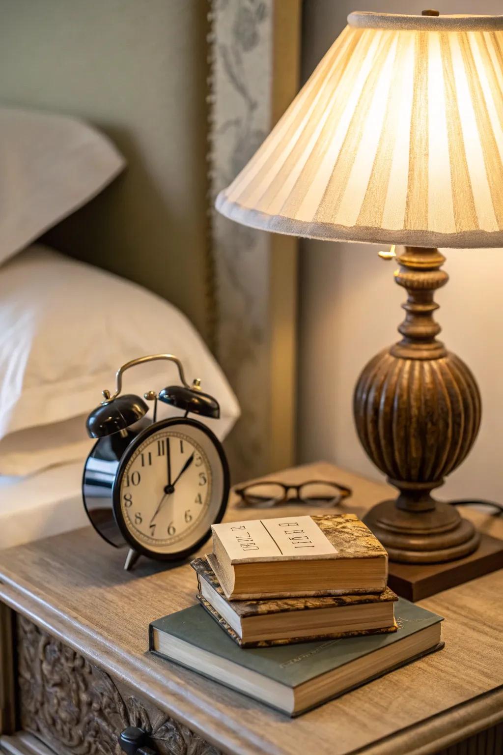 Quaint charm using a retro timepiece.