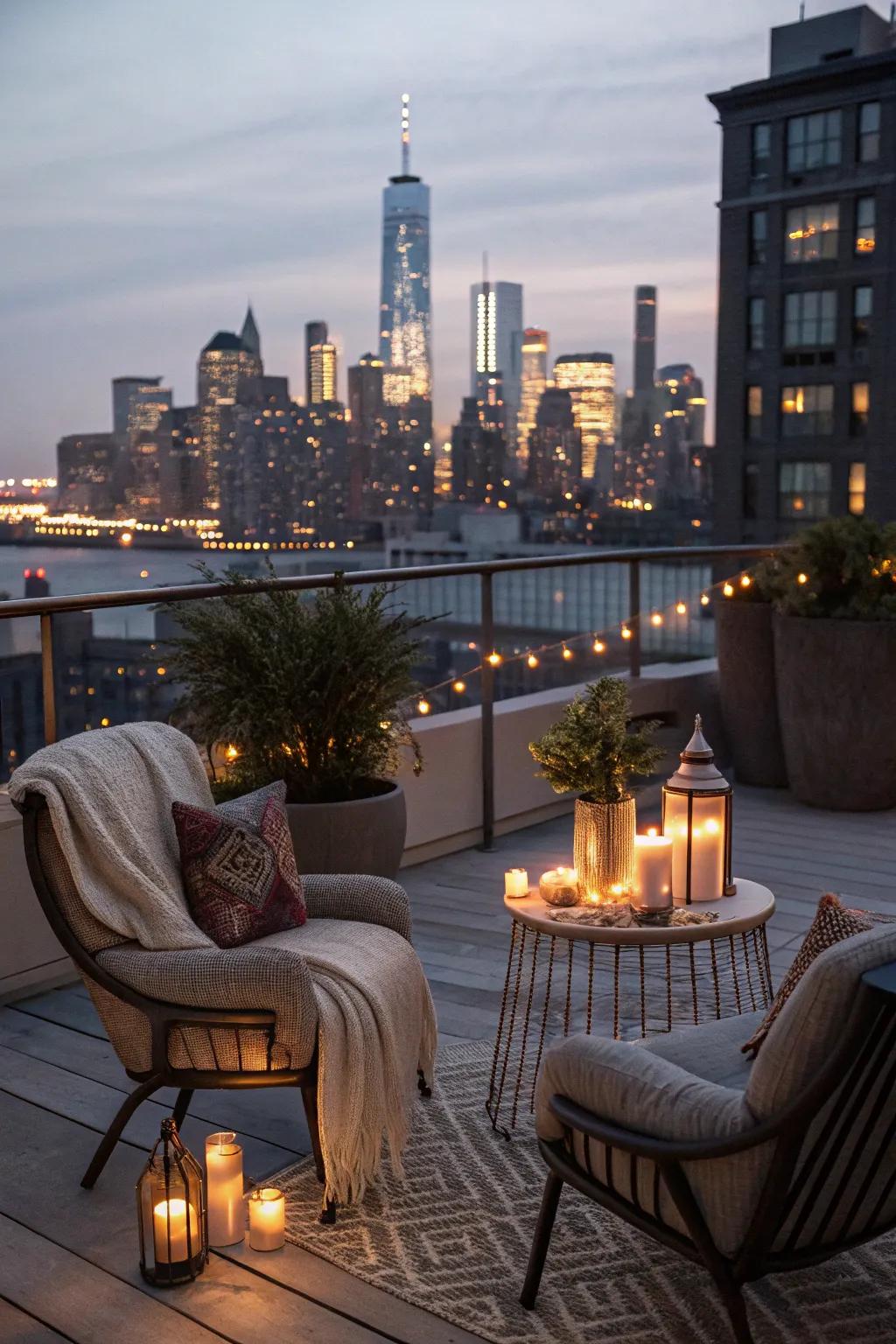 A terrace retreat affords a singular outlook for romance.