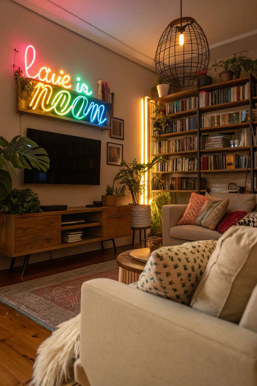 Introduce a personal element with LED neon signs, blending your unique style with the vibrancy of neon art.