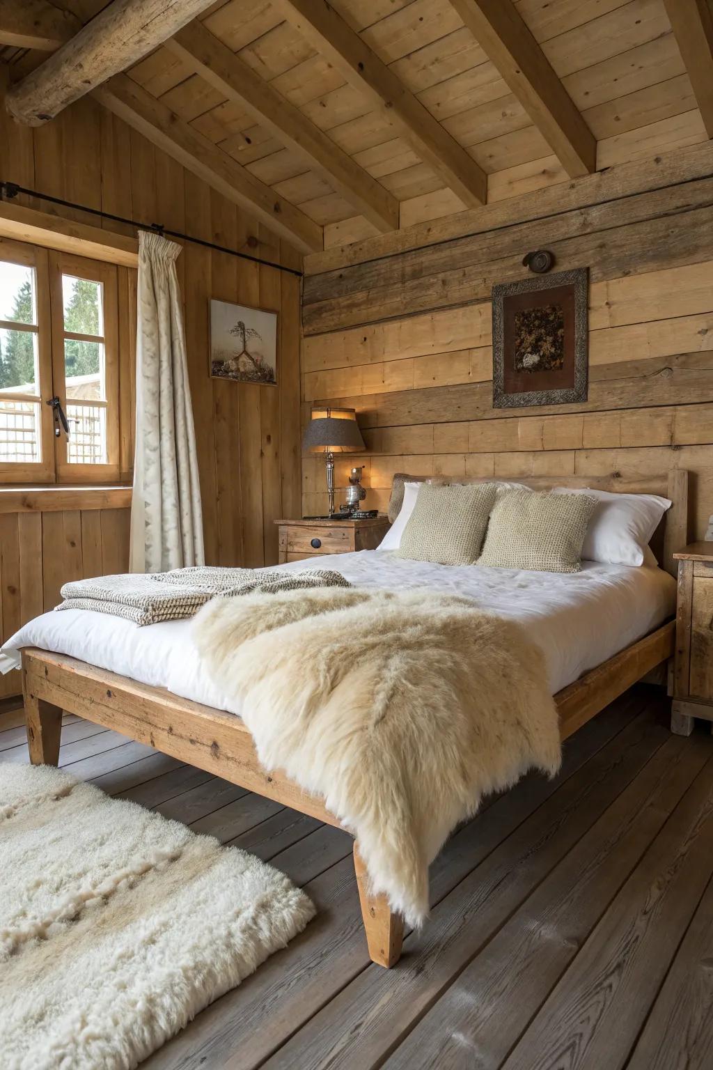Fleece blankets contribute warmth and texture.