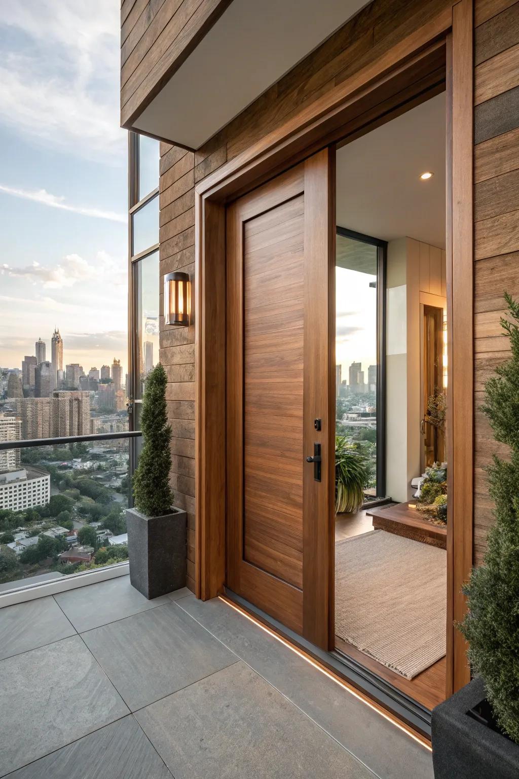 A contemporary countryside door border that balances sleek blueprint with indigenous components.