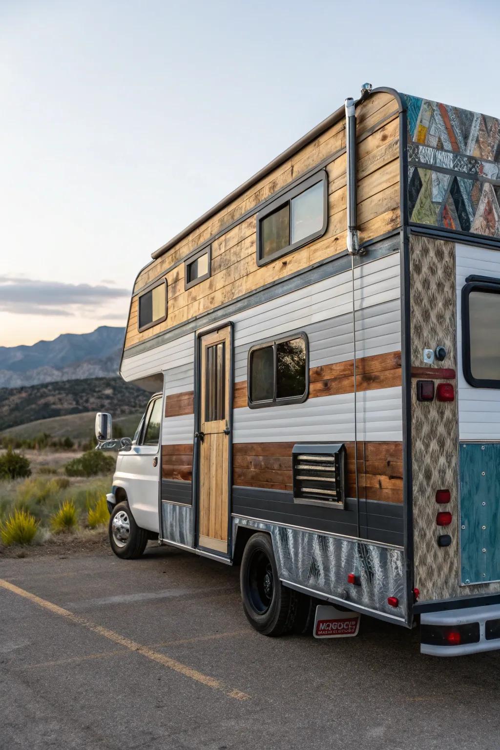 Varied medium siding crafts a striking and diverse visual appeal for your RV.
