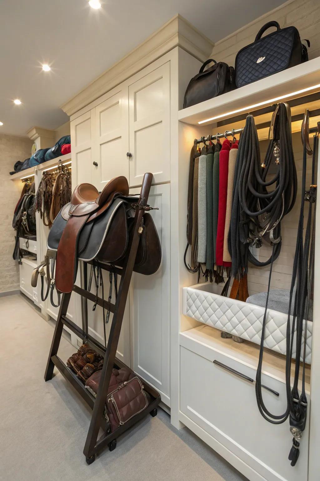 Foldaway supports offer adaptable and efficient storage.