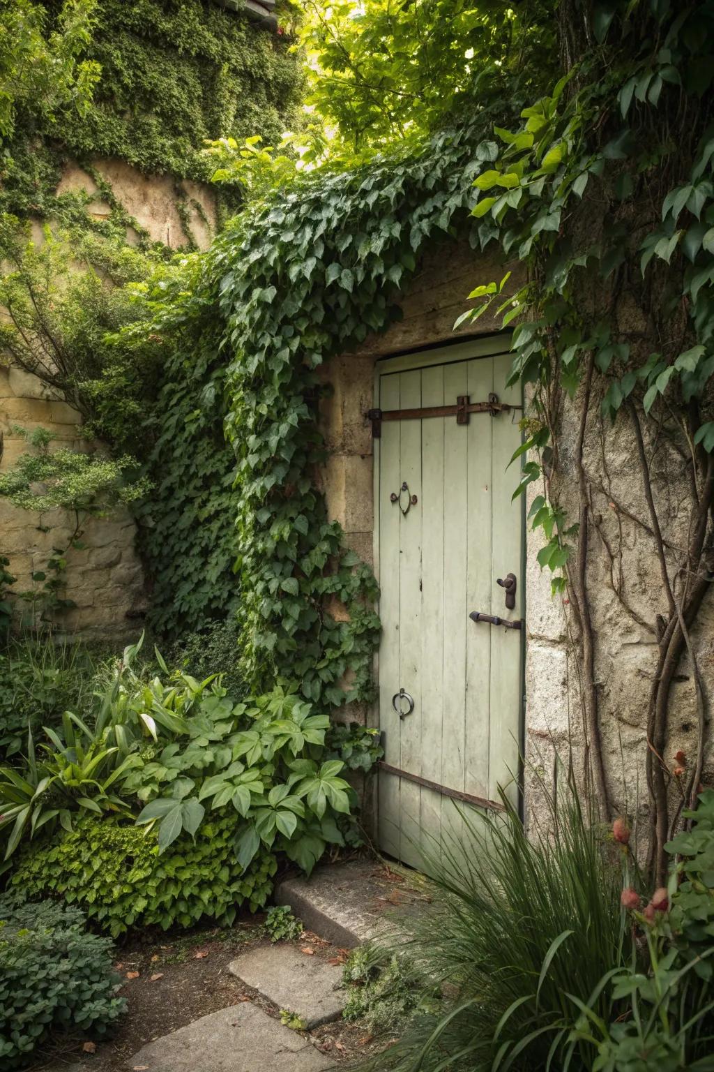 Clandestine pivots engender a seamless, mysterious garden introduction.