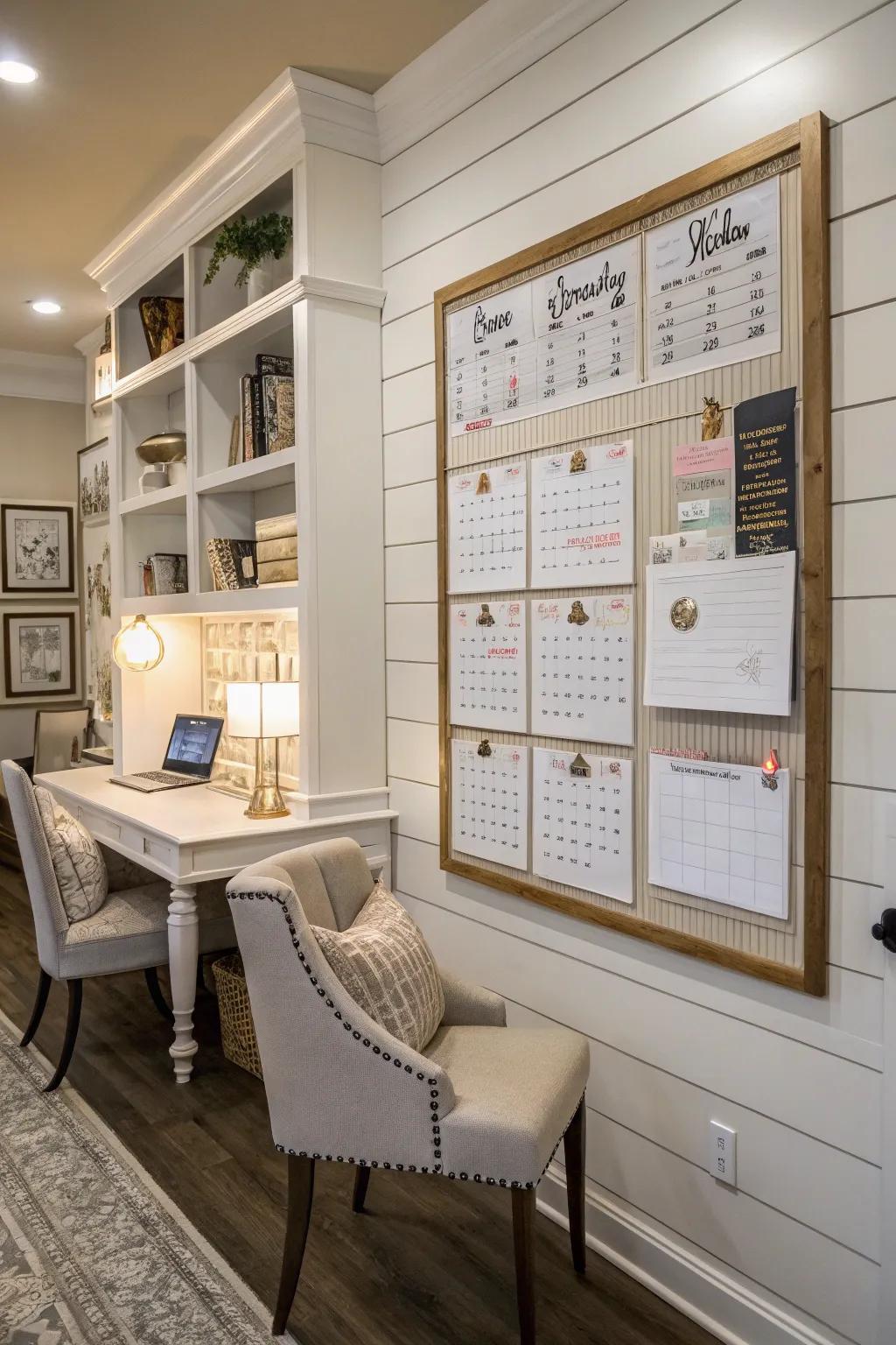 Establish a stylish and efficient workspace utilizing this grooveboard notice board concept.
