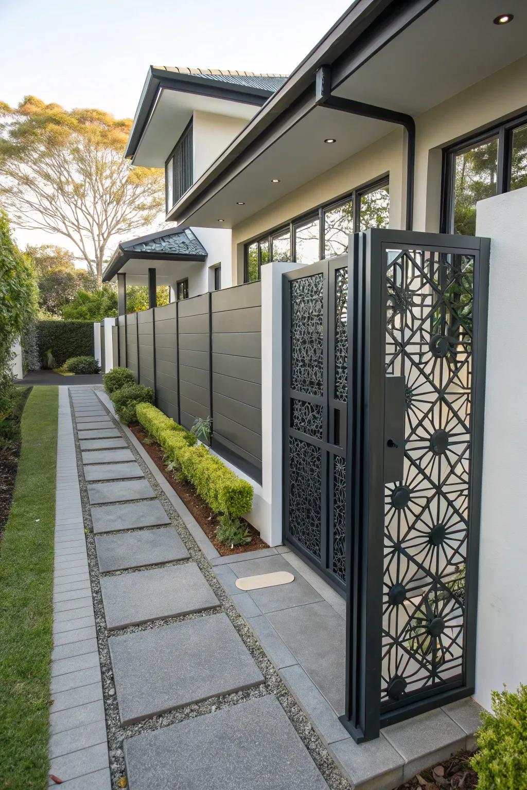 A metallic enclosure panel offering both style and security.