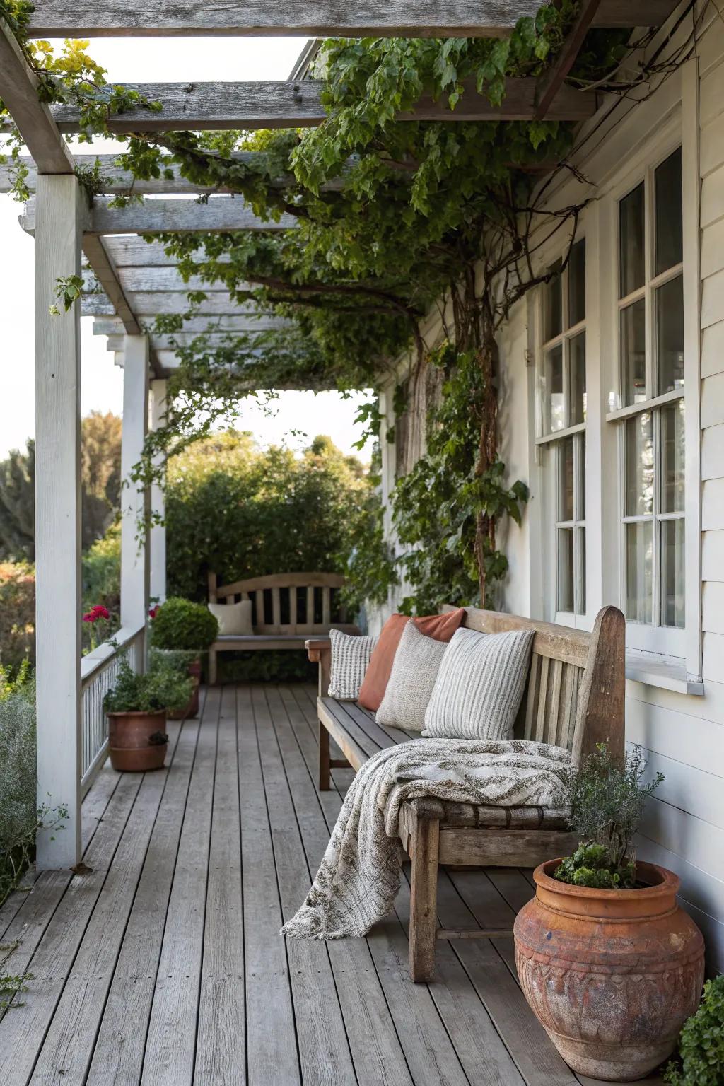 Render your veranda inviting with a pastoral settee.