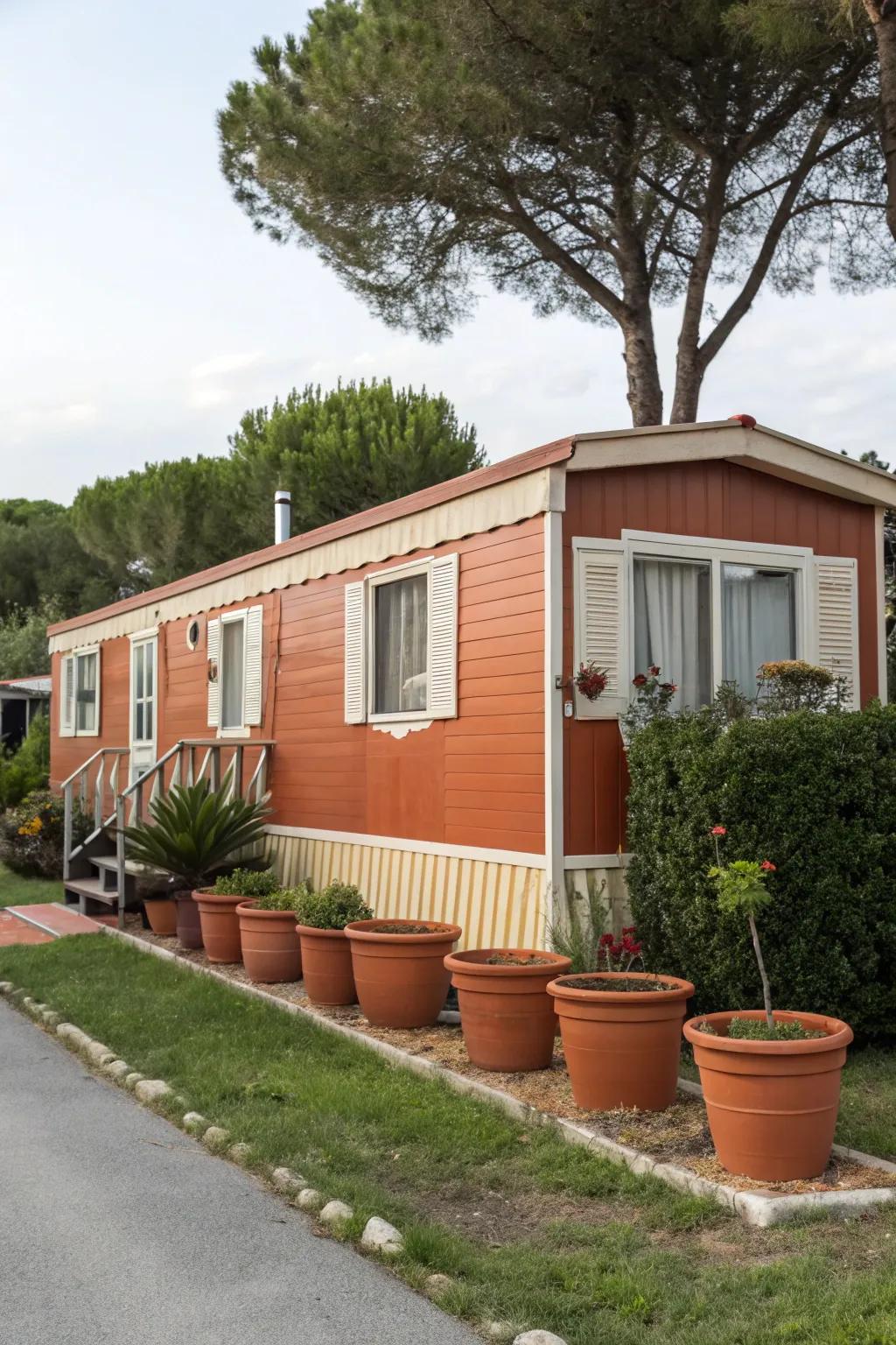 Cozy brick infuses your mobile home with cozy, global charm.