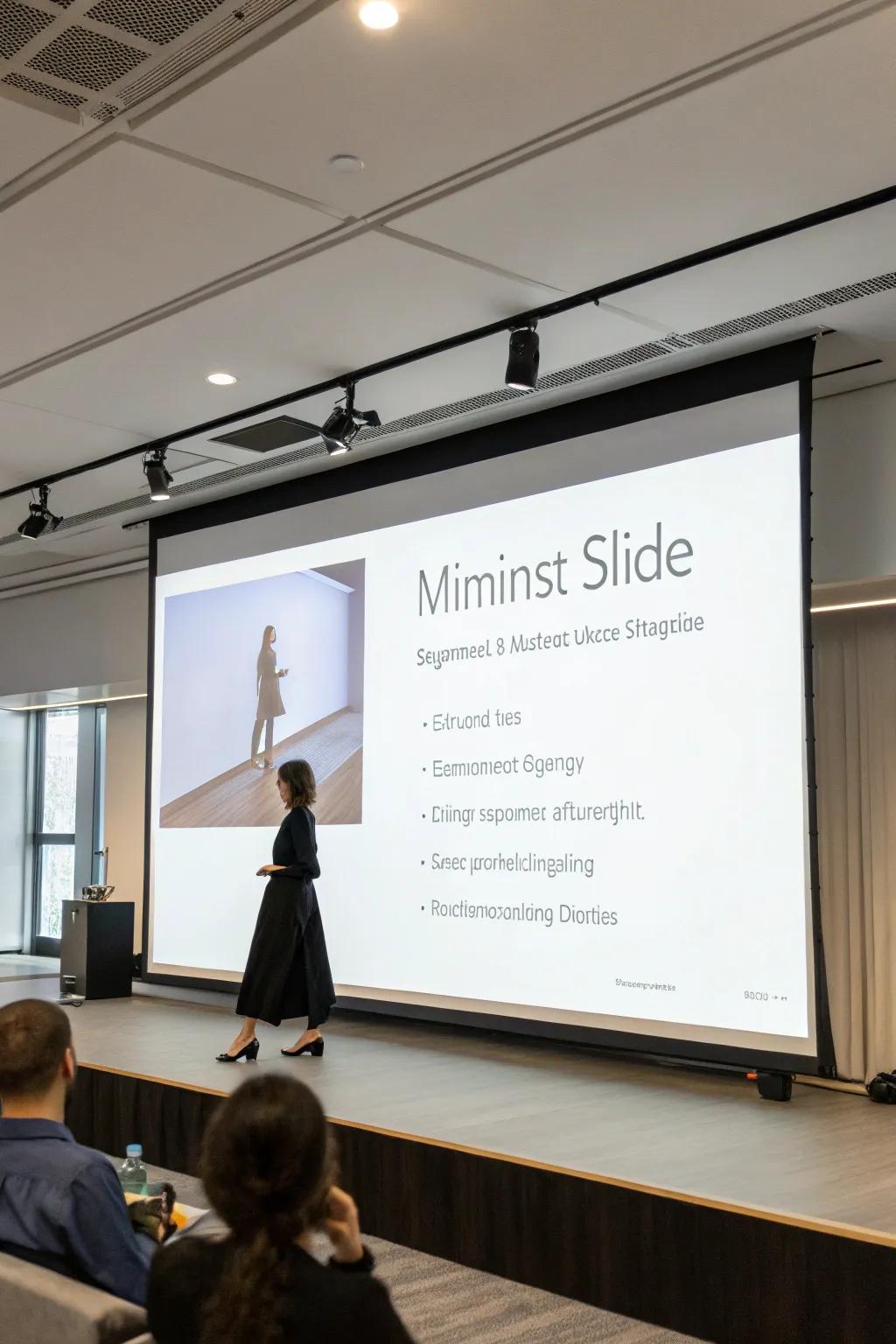Slides displaying a minimalist design for clarity and focus.