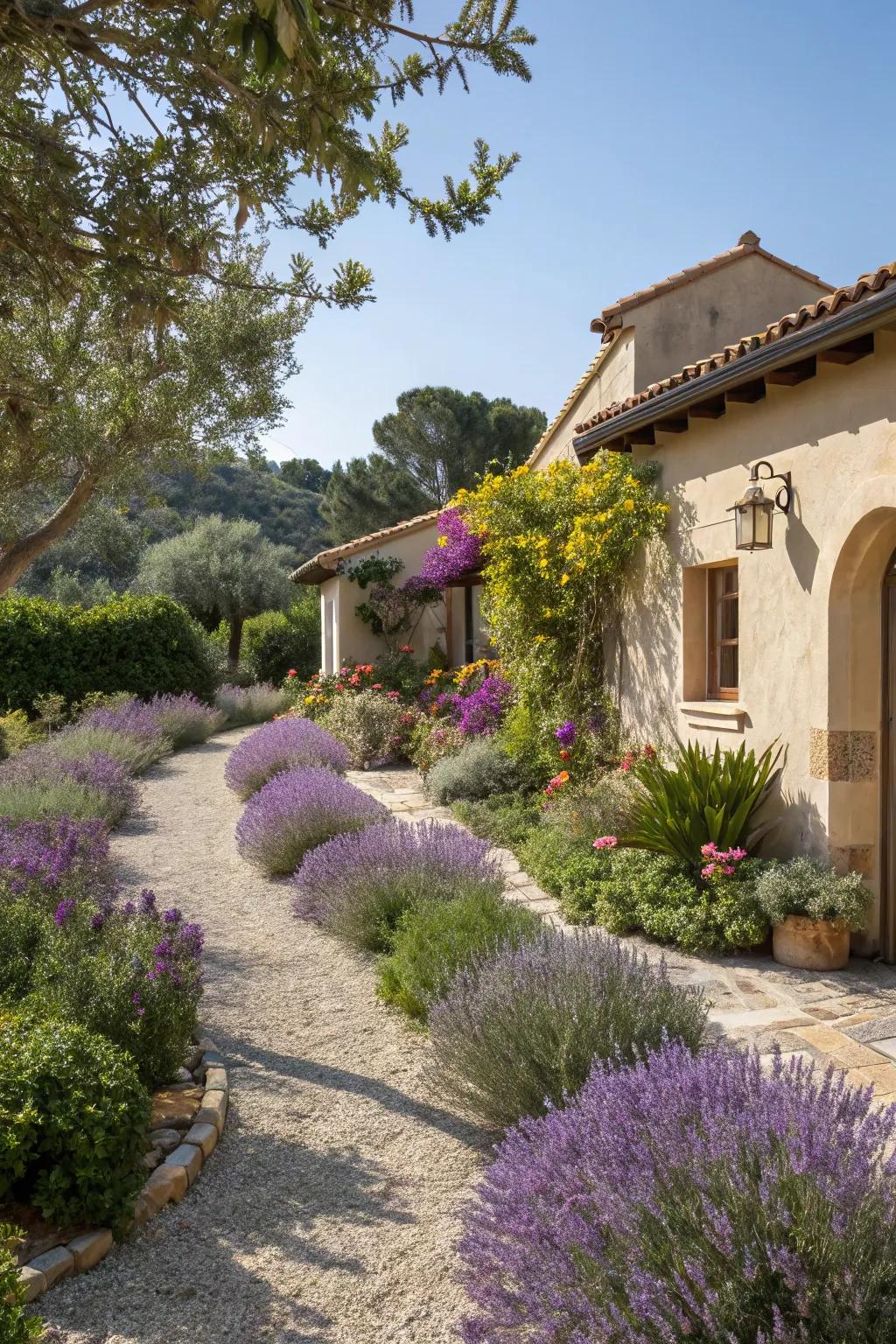 Mediterranean designs infuse a hint of the exotic through lavender.
