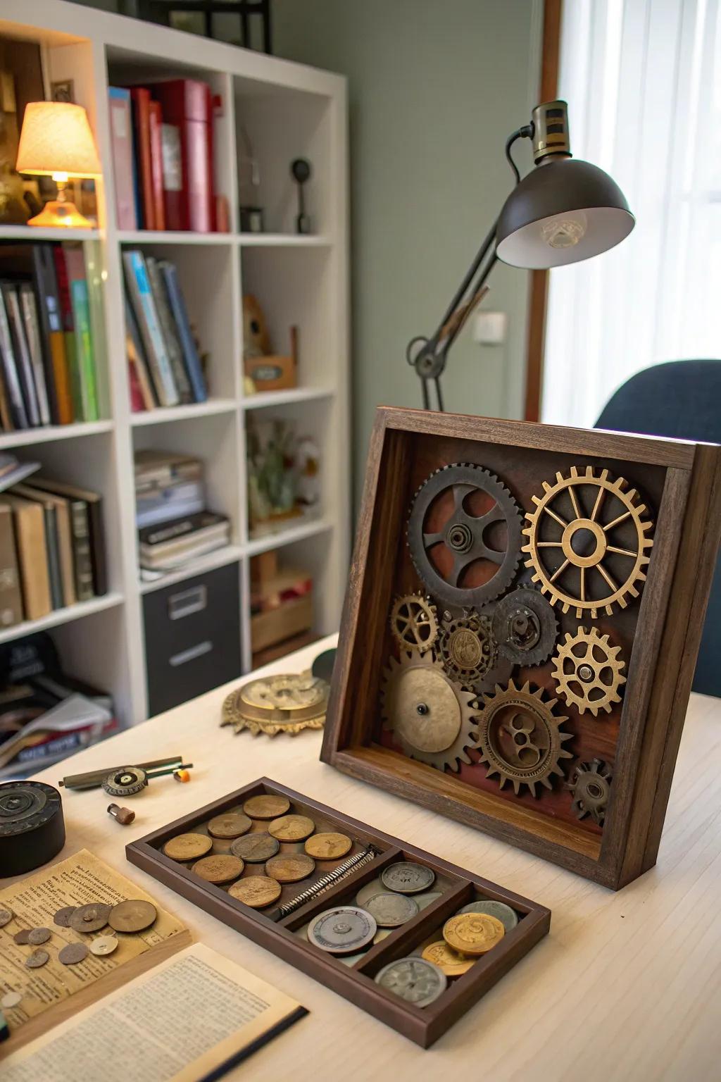 With a steampunk shadow box, discover the fantastic.