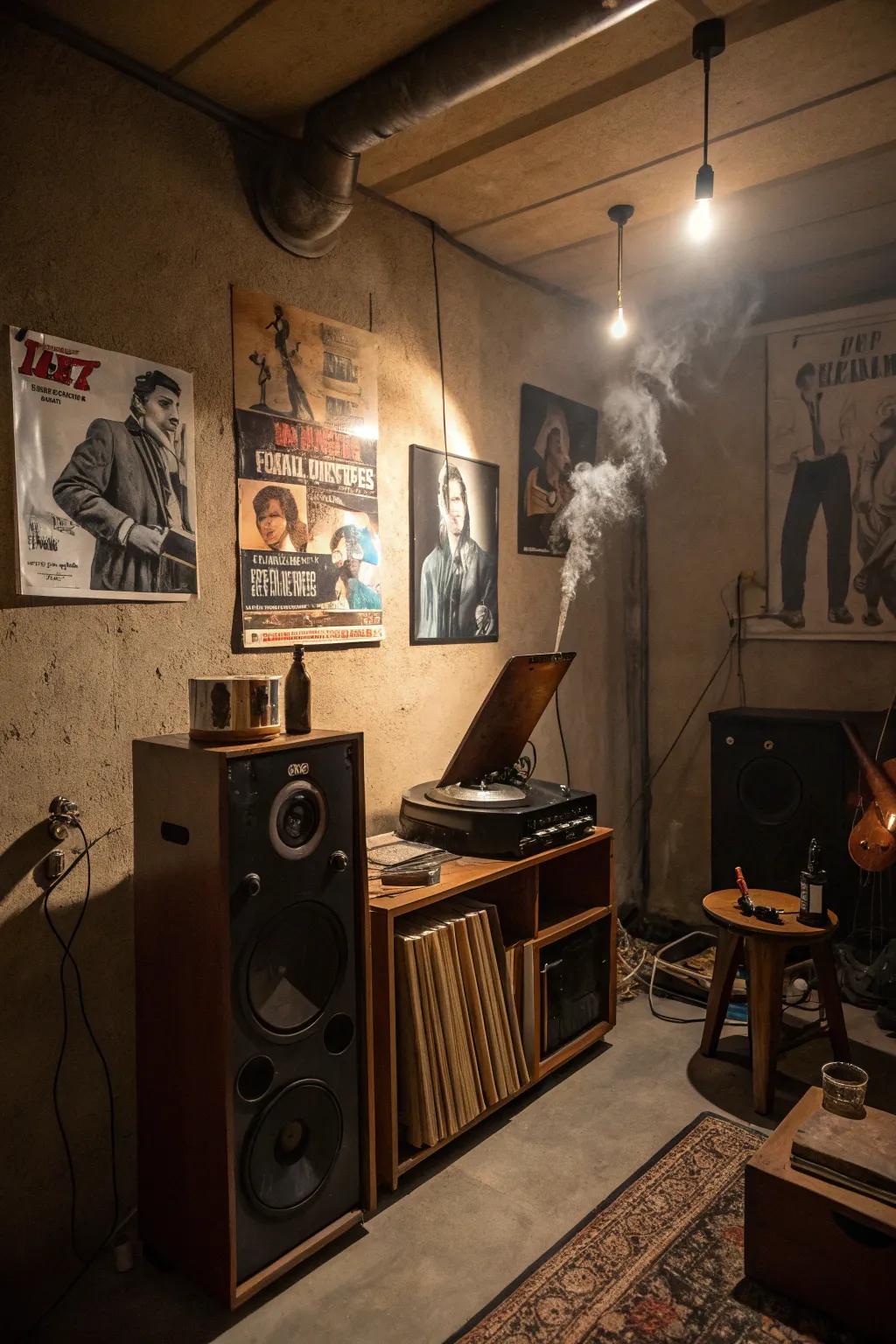 A vintage sound arrangement revitalizes music inside your speakeasy.