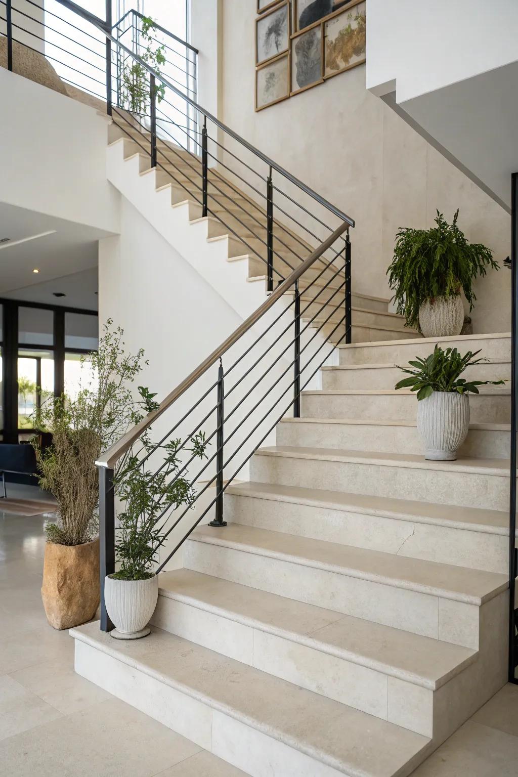 With minimalist stair decor, you can bring out architectural beauty.