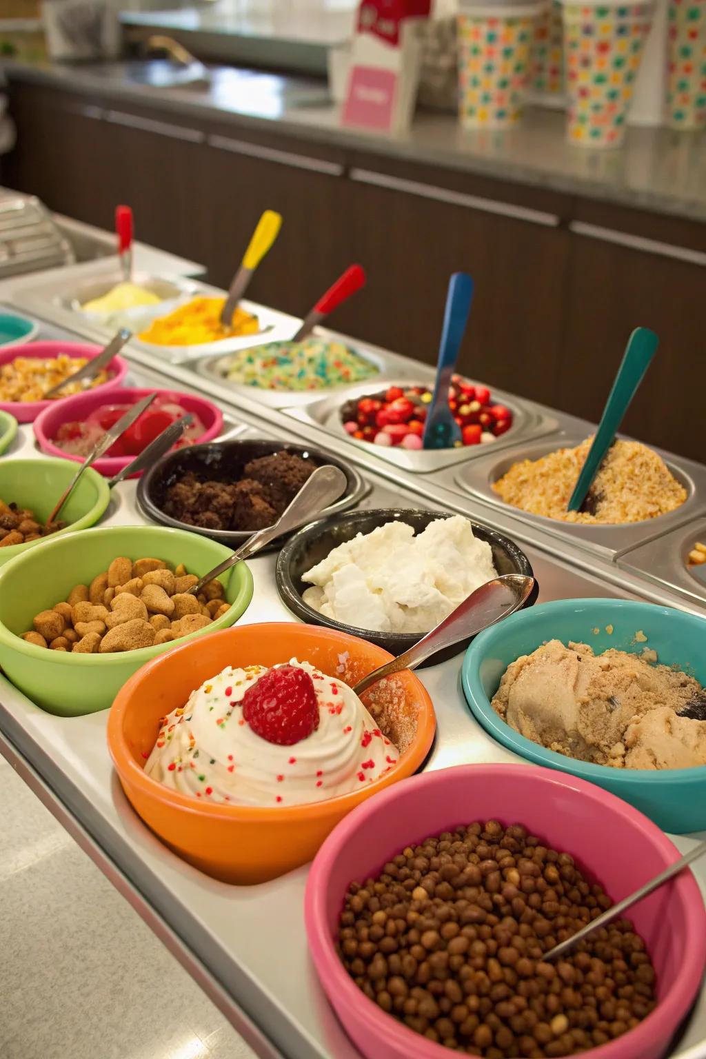 A vibrant and delectable ice cream dessert bar.