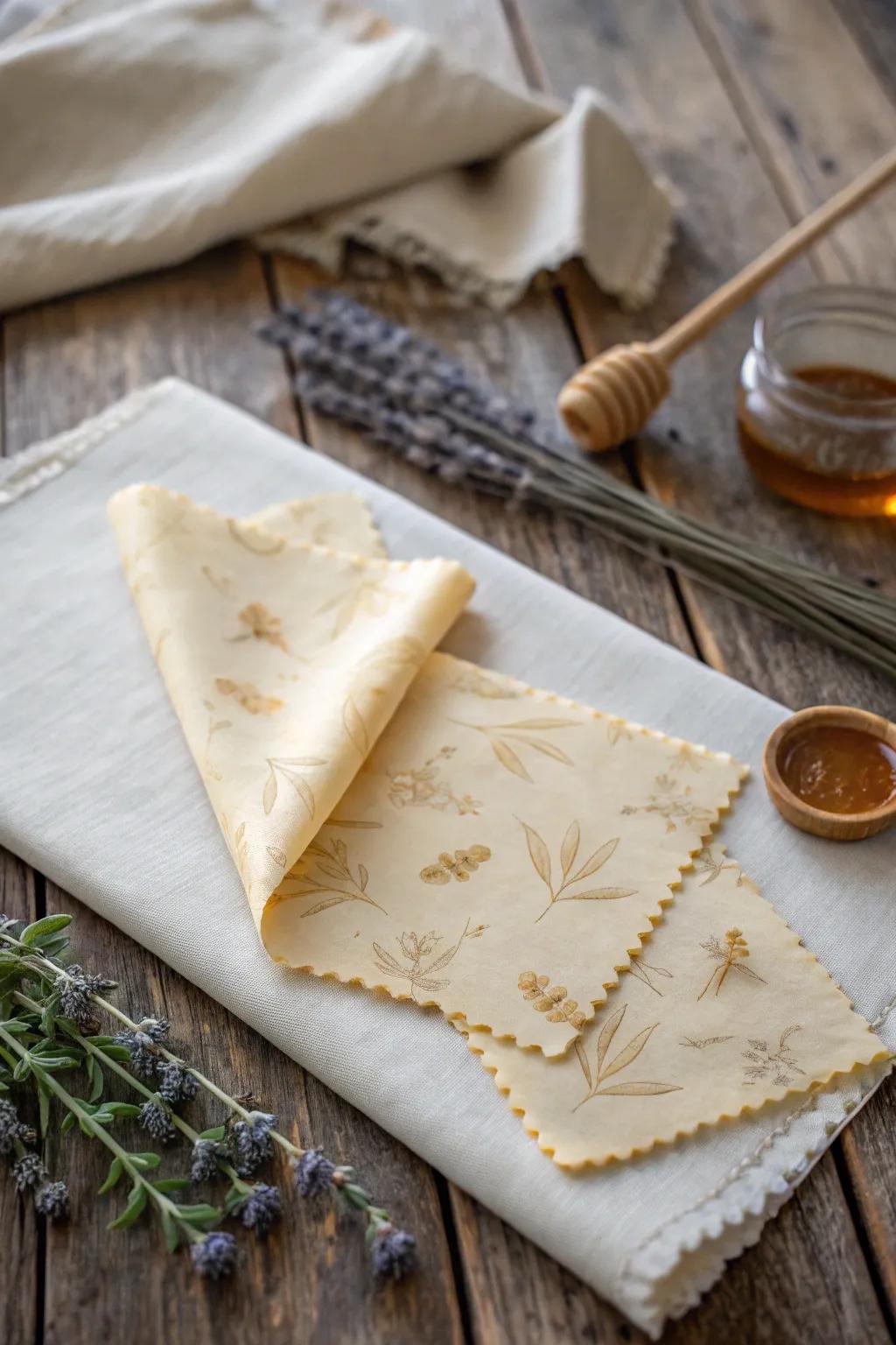 Envelop your provisions in elegance and sustainability with handcrafted beeswax envelopes. 🌿✨