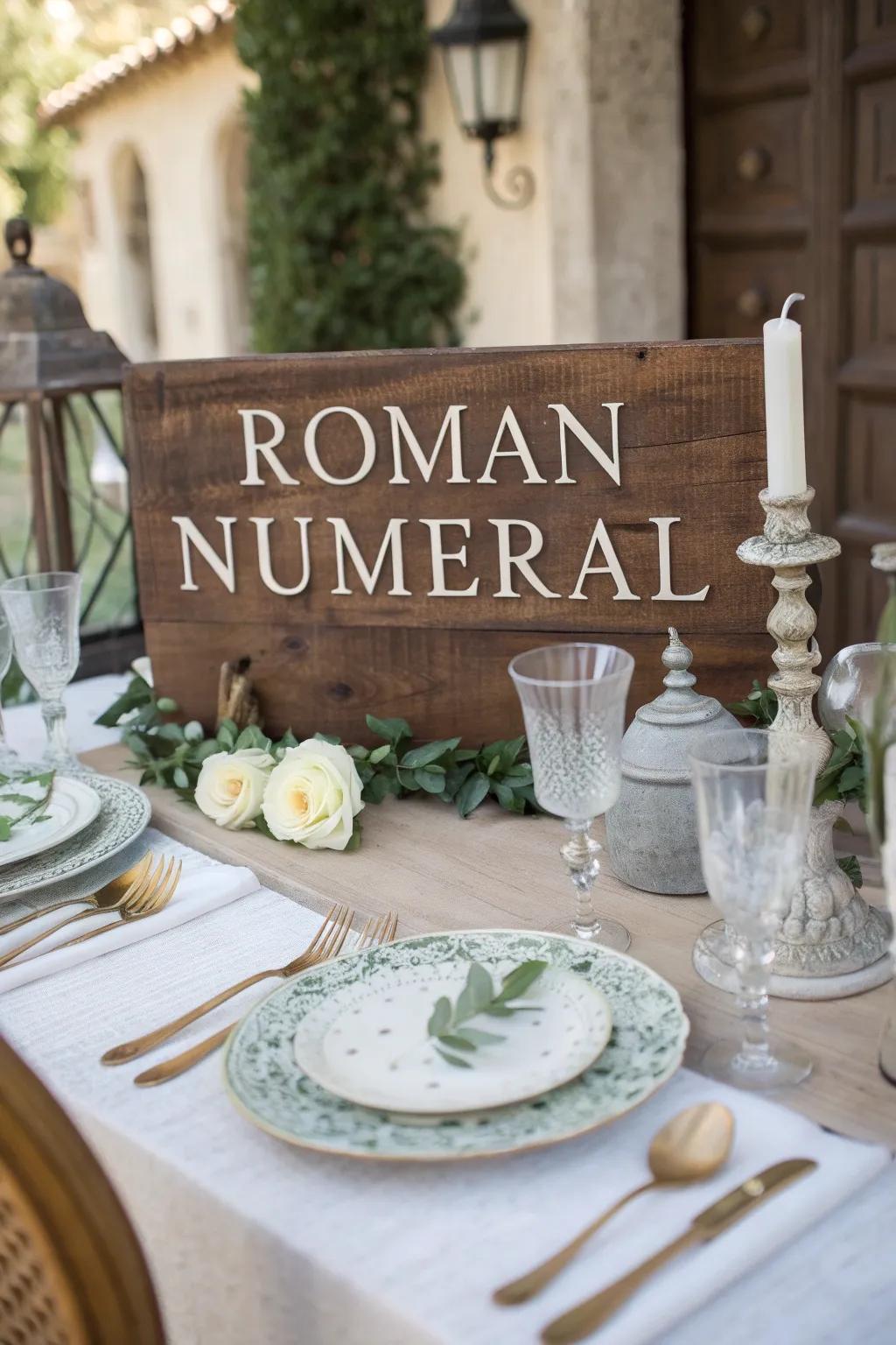 Latin numerals inject a classic and period-inspired nuance into your tables.