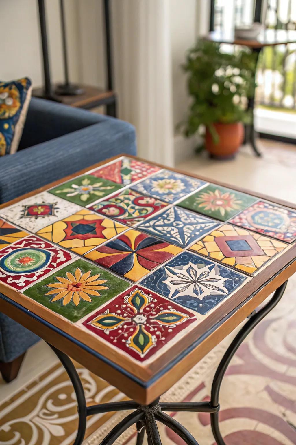Introduce a playful twist to your decor with Artisan Motif-tiled furniture.