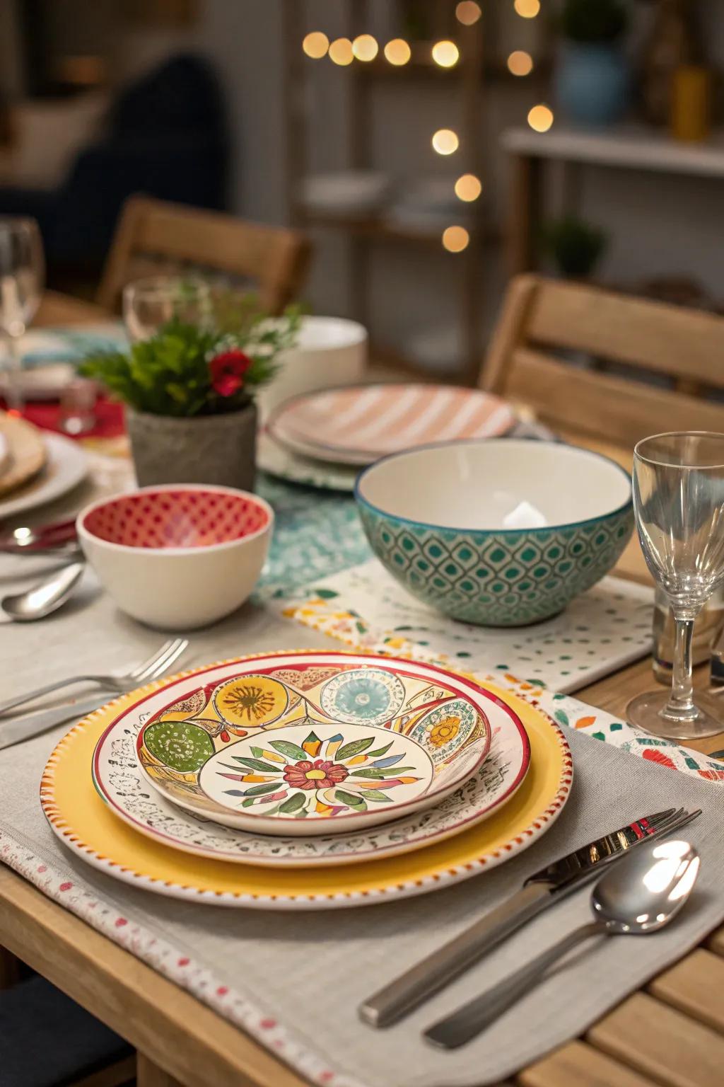 Varied tableware yields a personalized culinary engagement.