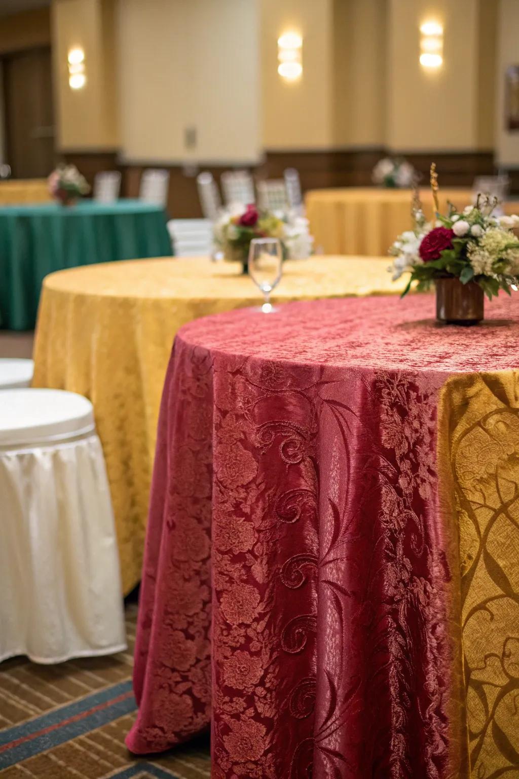 Textured textiles elevate the tactile sensation.