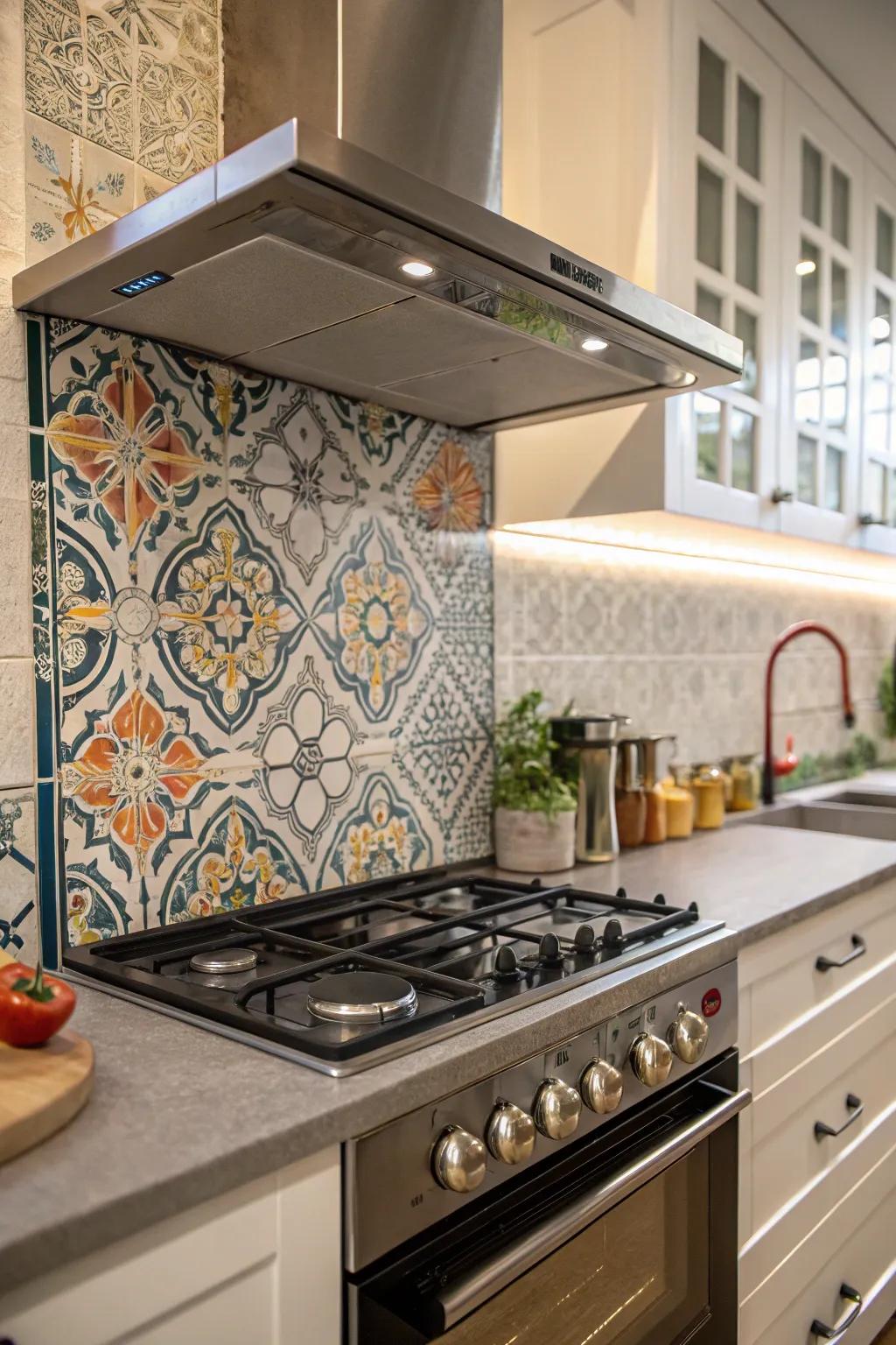 Arabesque squares lend an exotic and artistic touch.