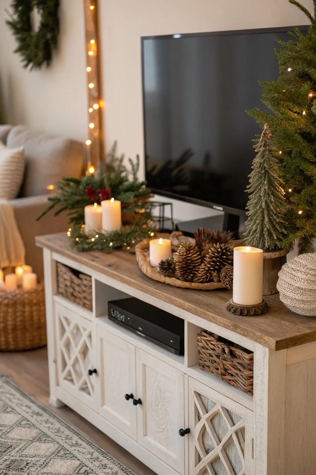 Periodic decorations applied to a media console to ensure a current look.